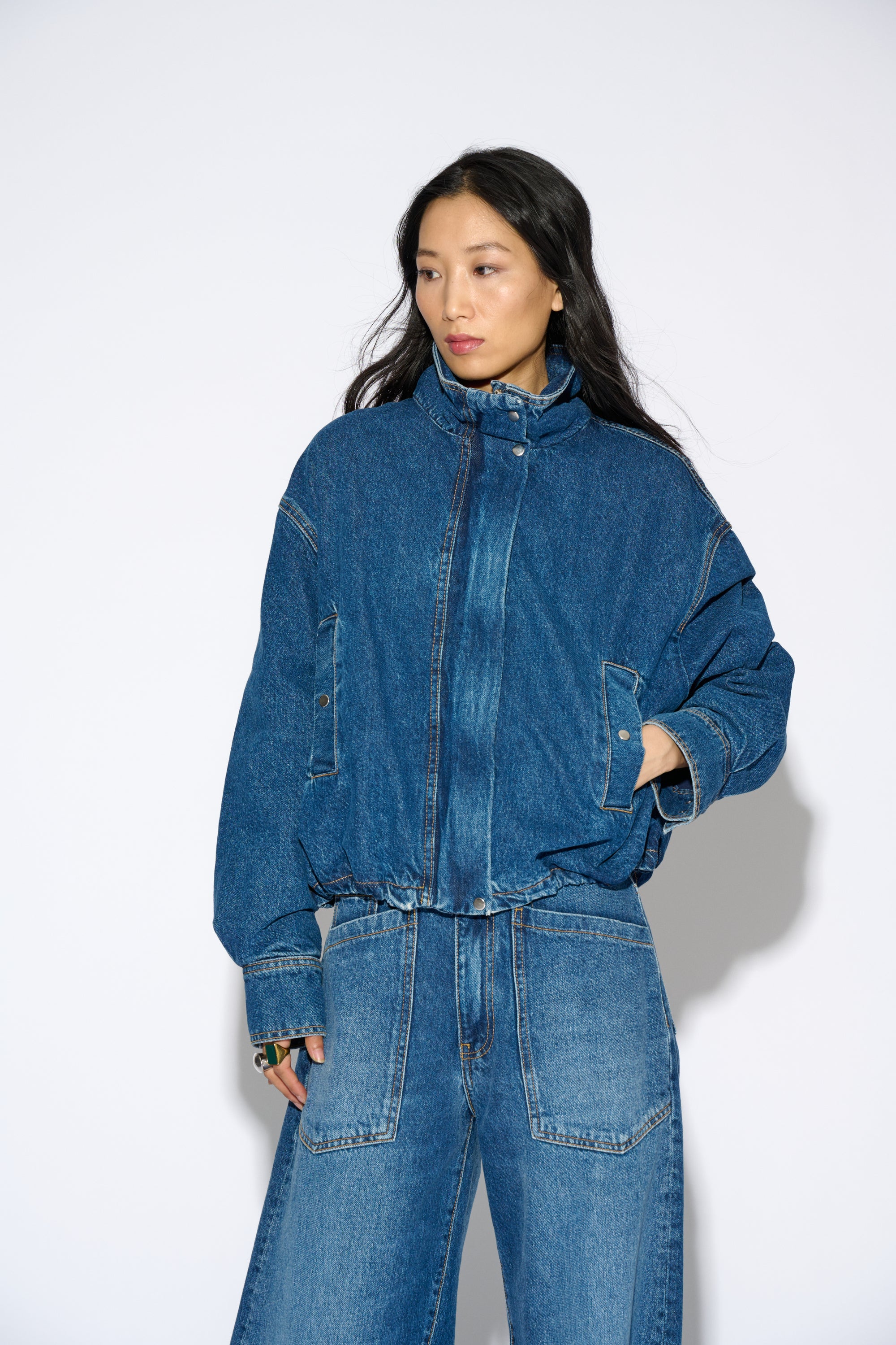 MARIOLA OVERSIZE DENIM BOMBER