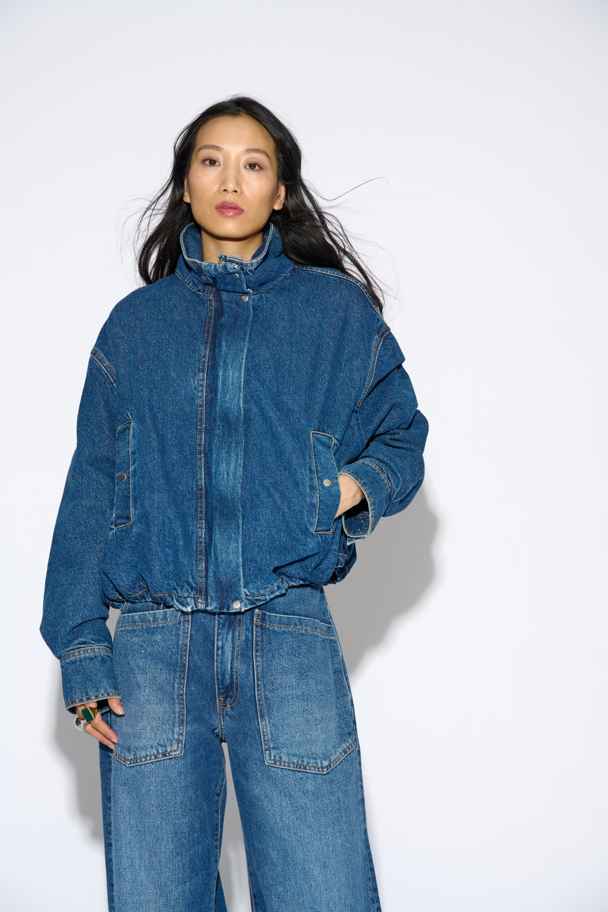 MARIOLA OVERSIZE DENIM BOMBER