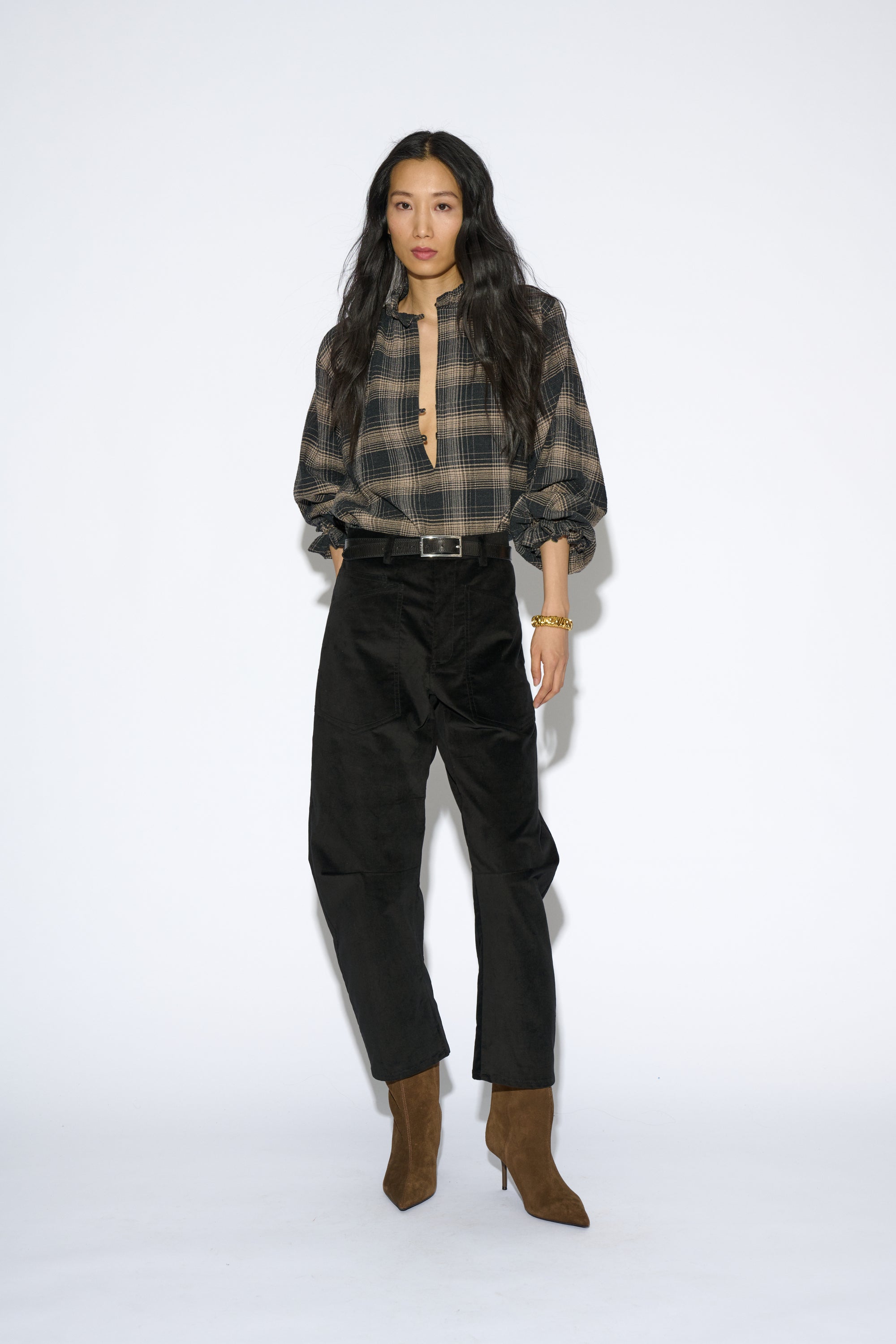 BLUSA JULIETTE CUADROS NEGRO