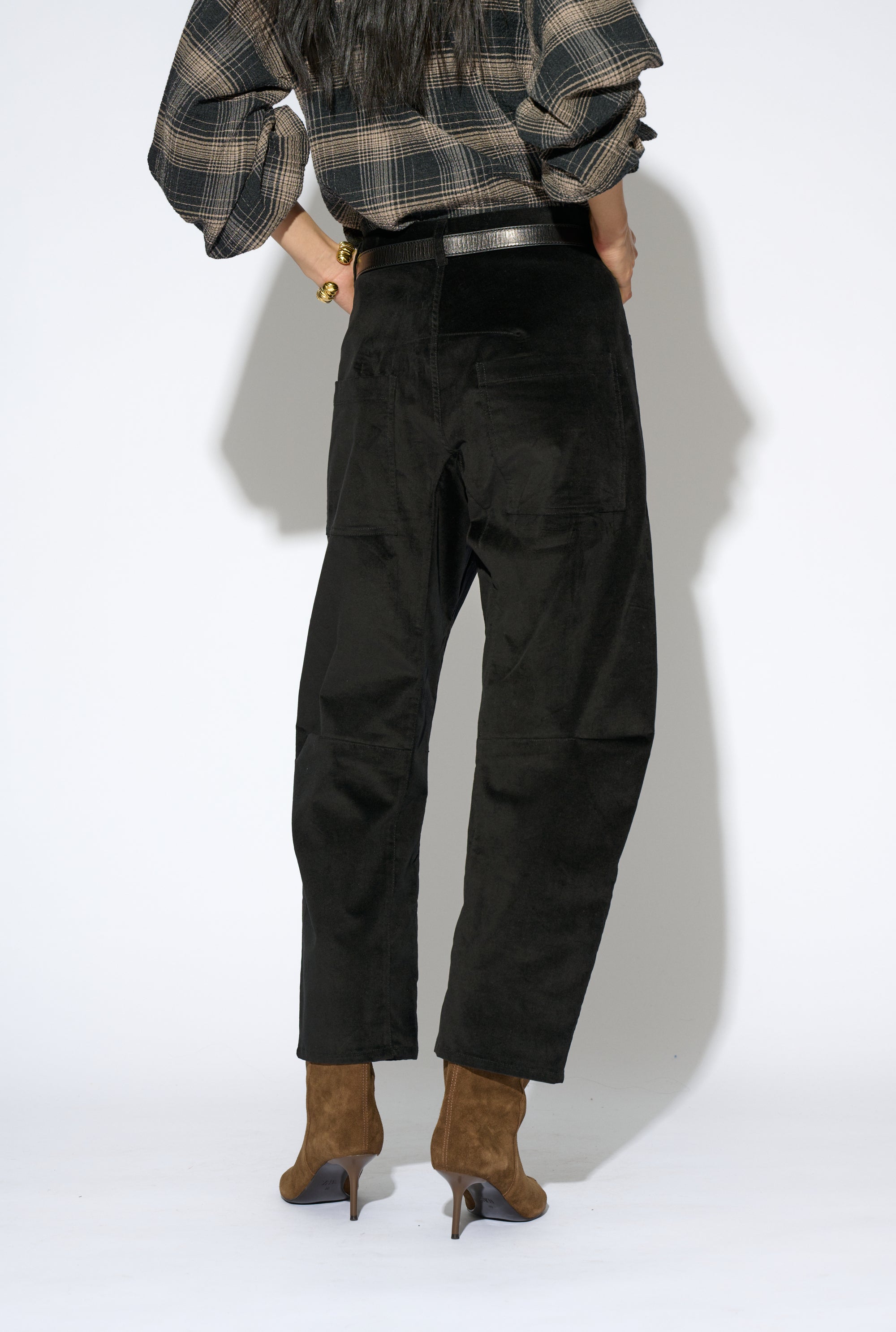BRUNA NAVY VELVET TROUSERS