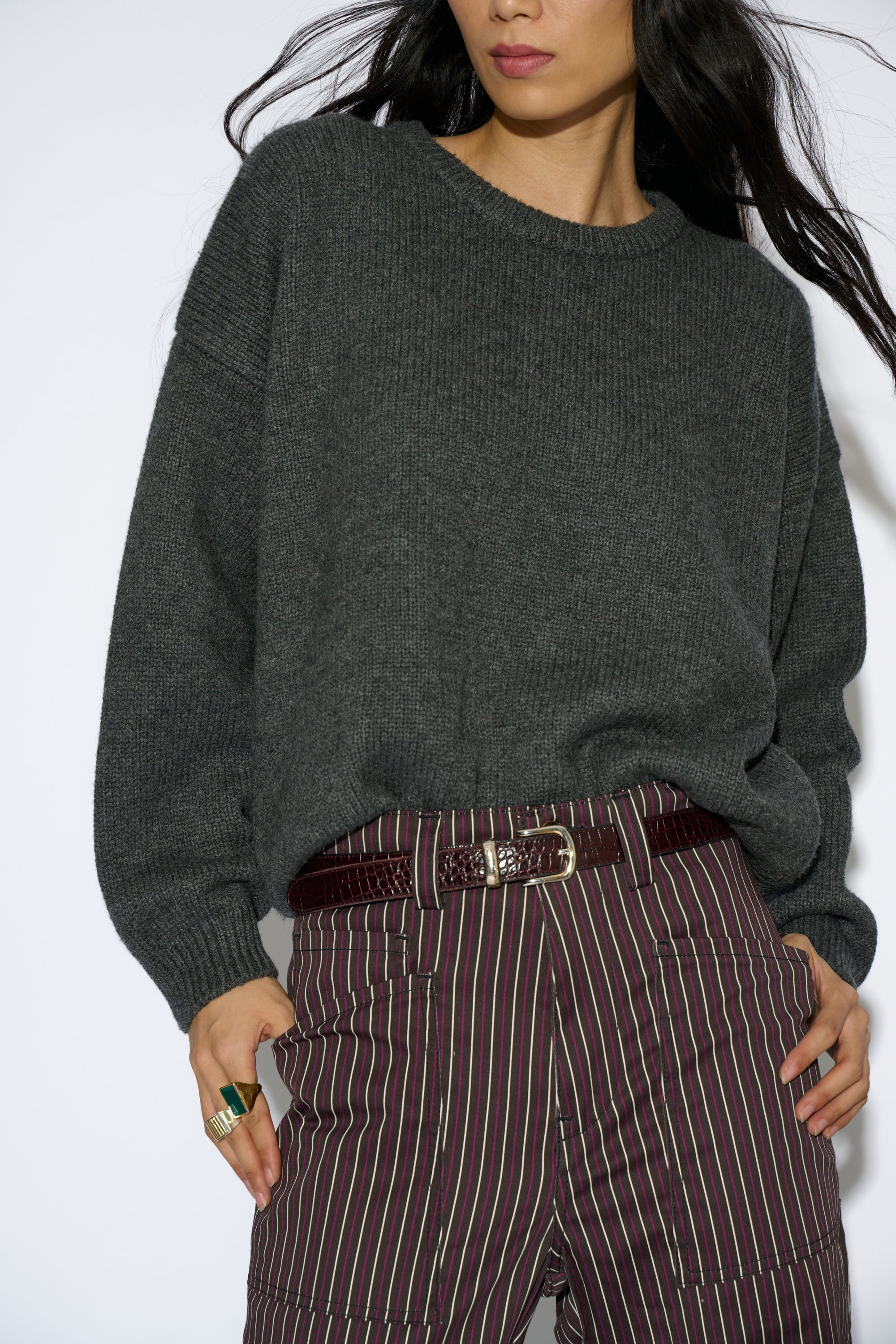 ROSY GREY WOOL AND CASHMERE JUMPER