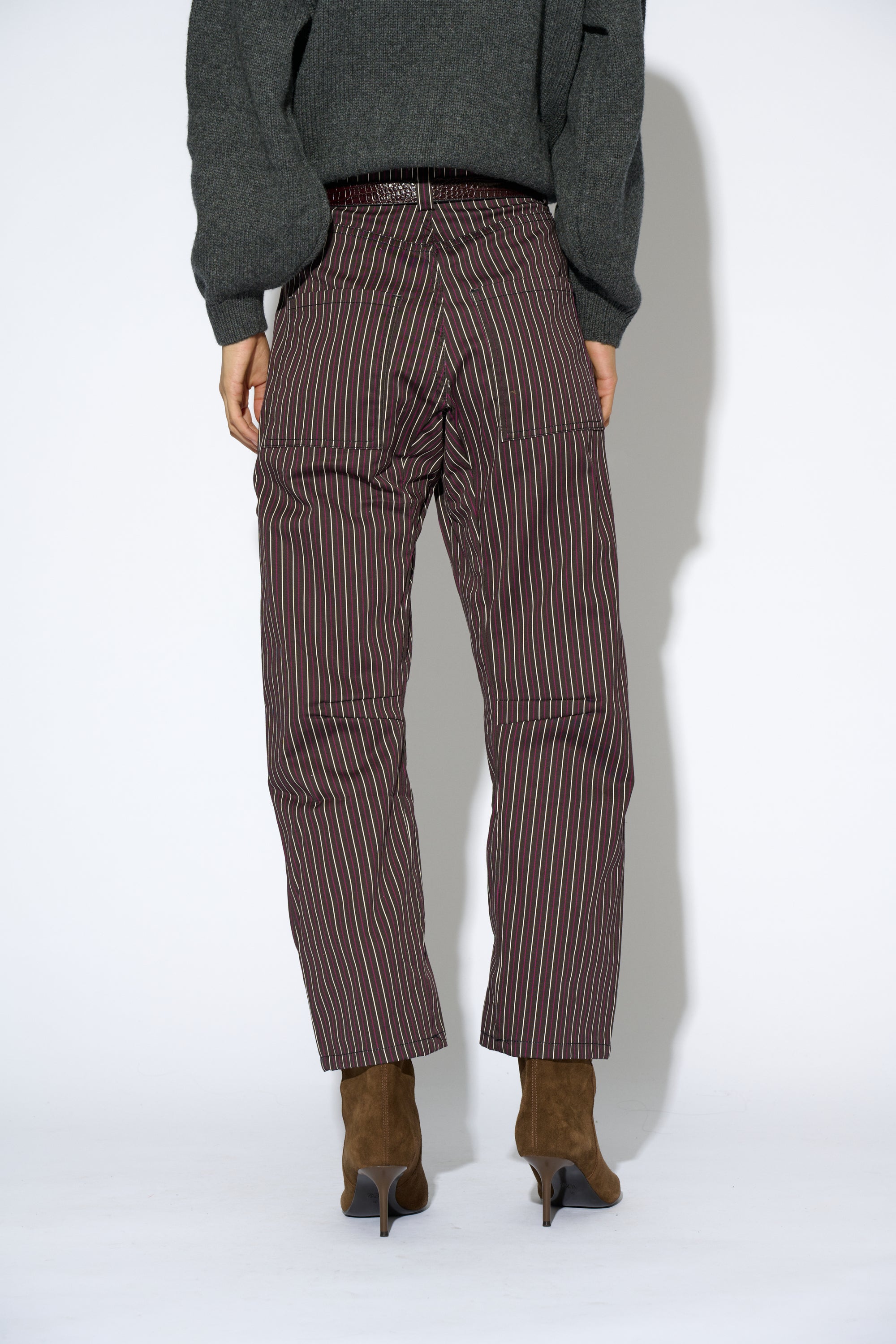 BRUNA BROWN STRIPED TROUSERS