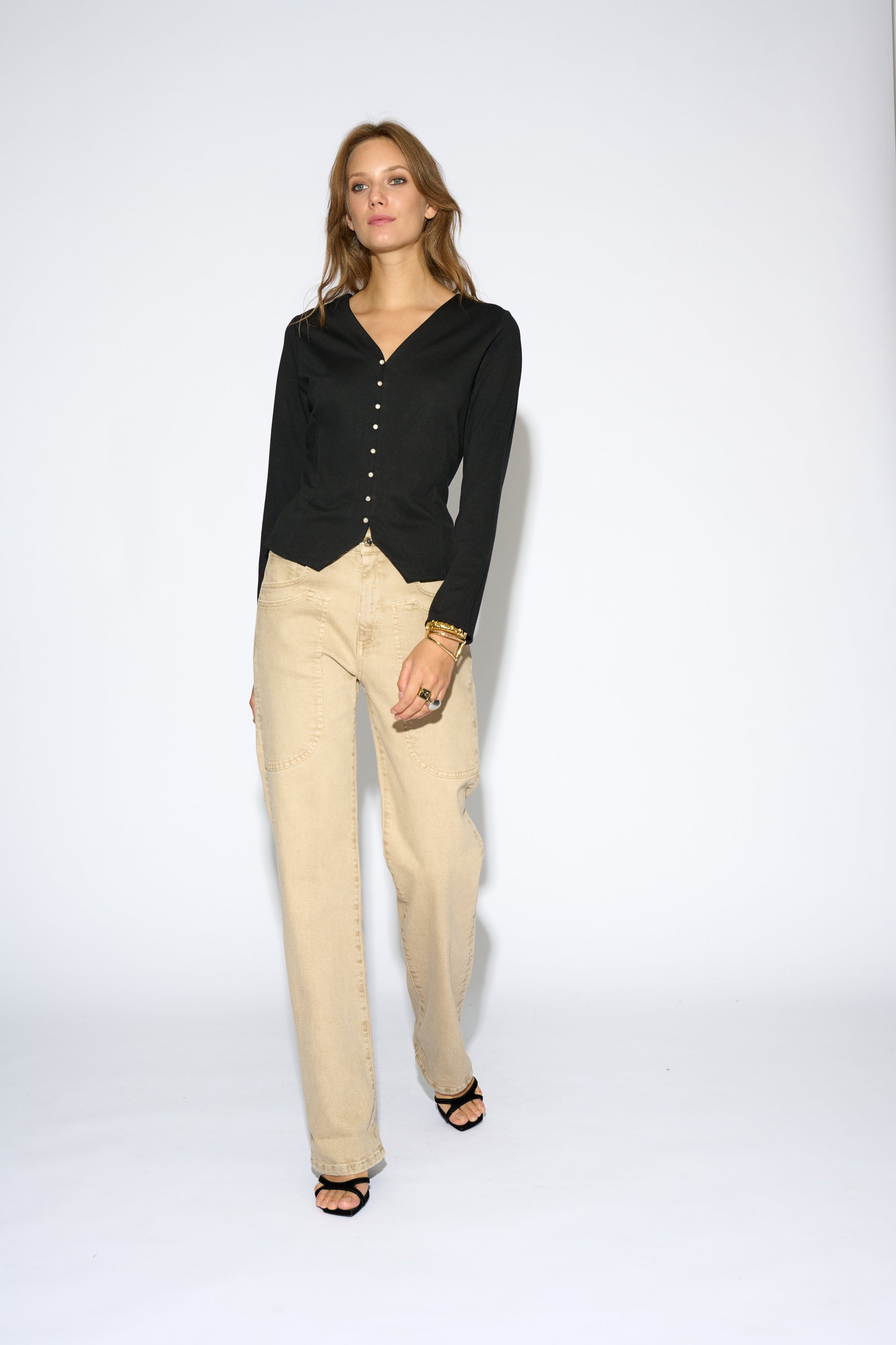 TOP CAMILLE ESCOTE PICO NEGRO