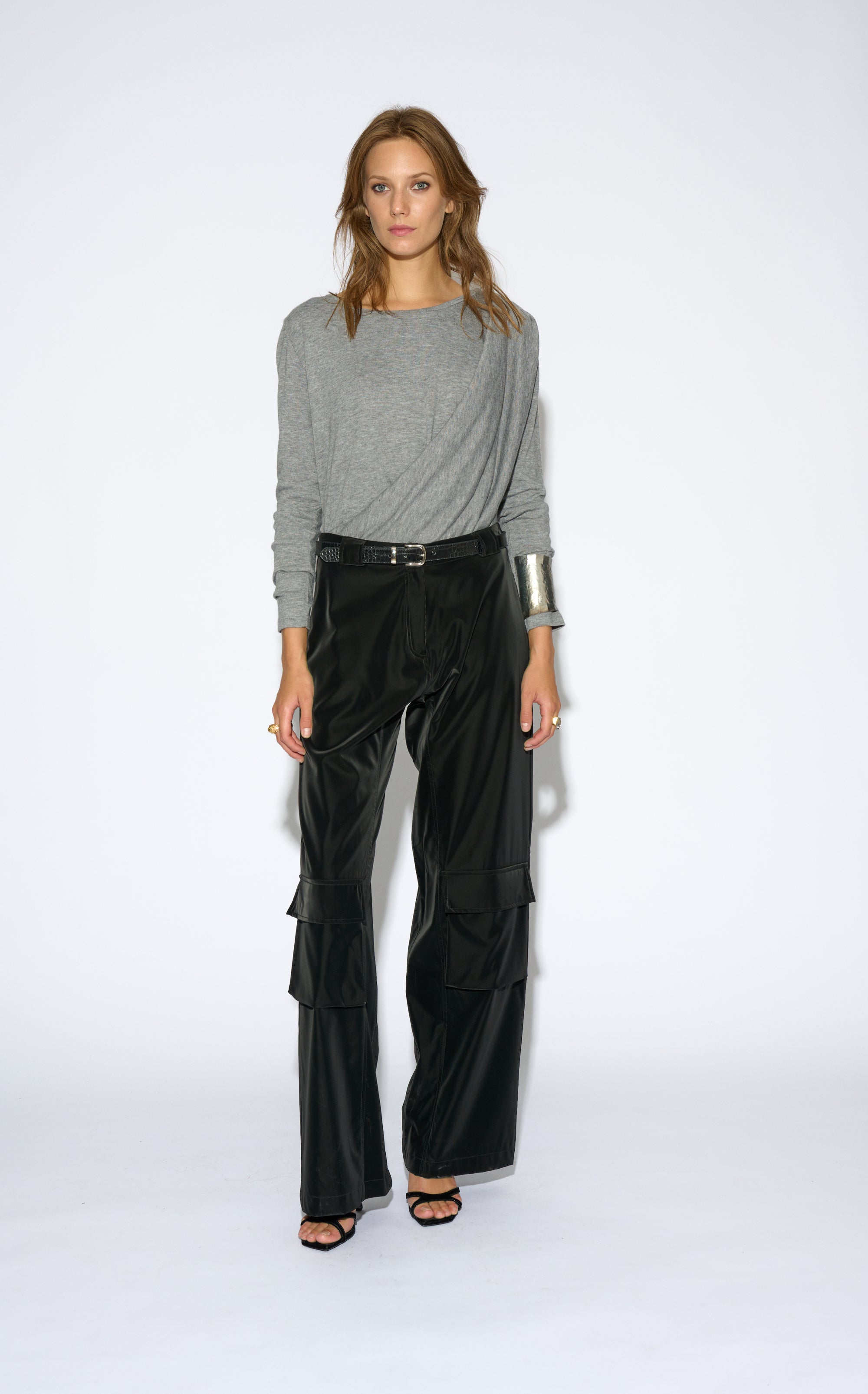 GRAY DRAPED DUNA TOP