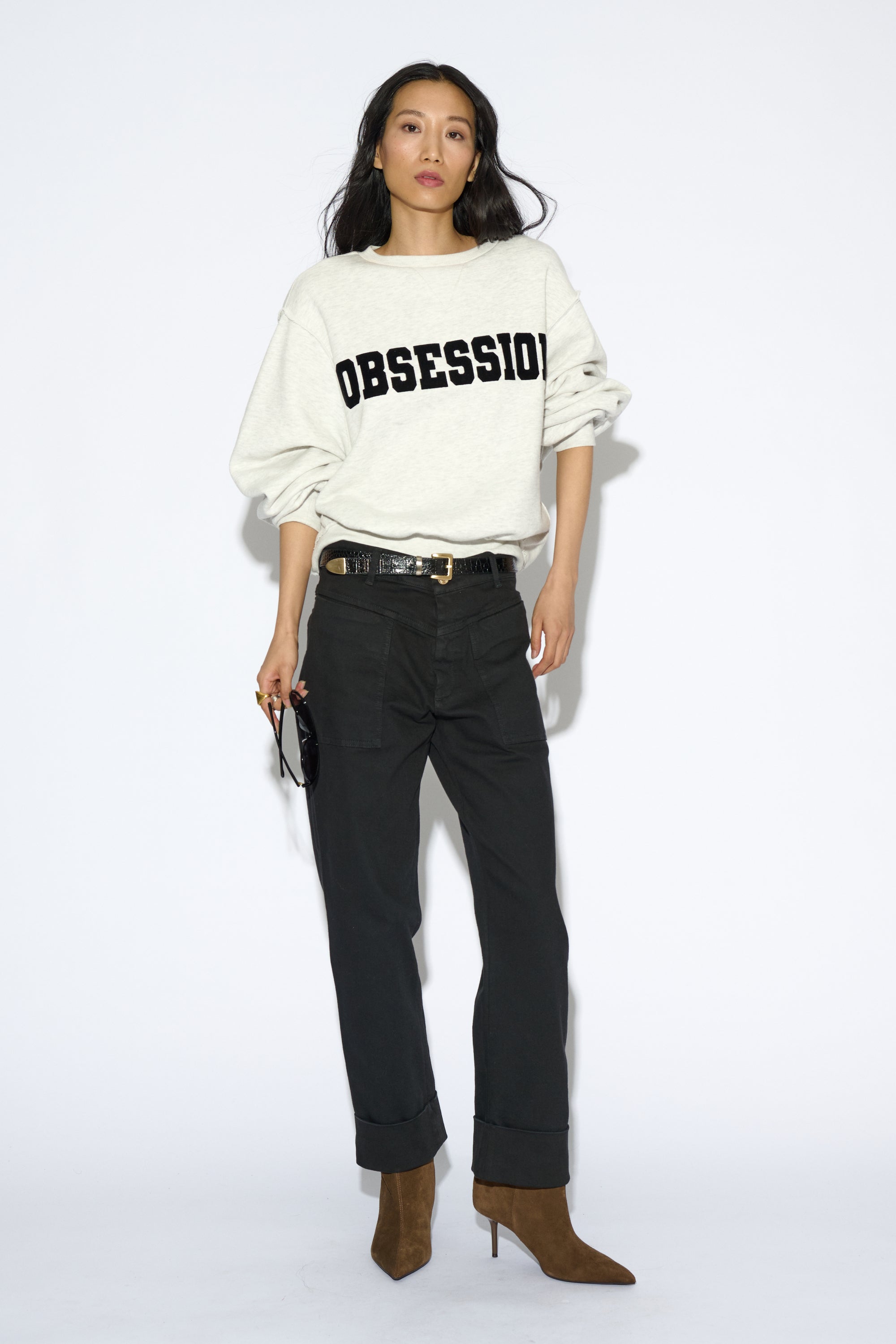 SUDADERA OBSESSION CUELLO REDONDO GRIS