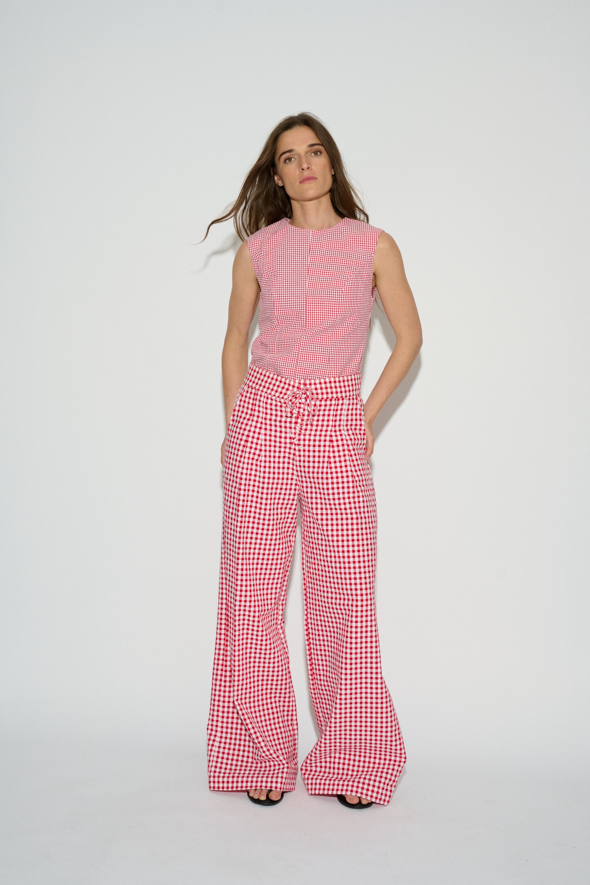 TOP LEANDRA CUELLO REDONDO ROJO