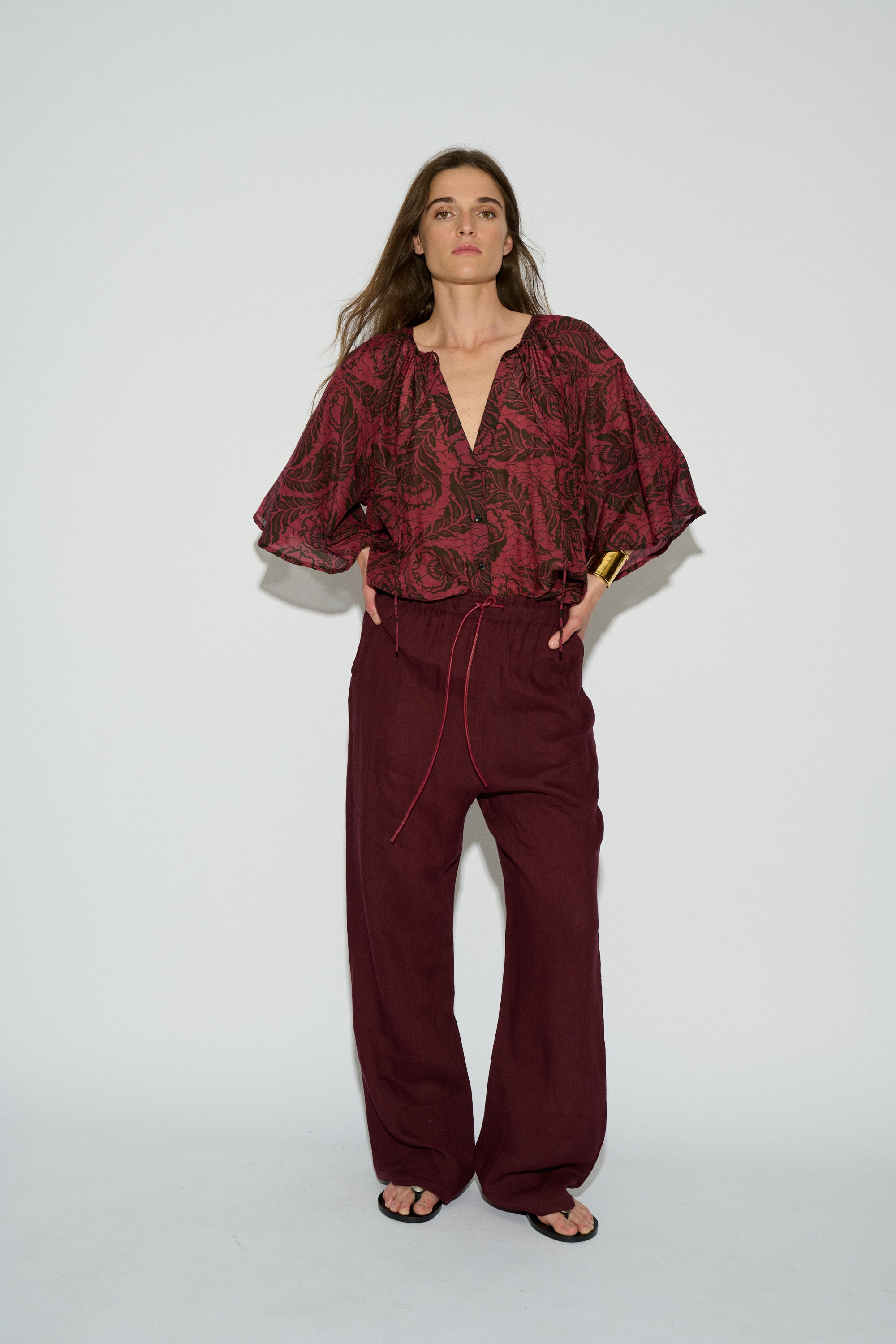 CASILDA OVERSIZE BLOUSE CASILDA PRINT BURGUNDY