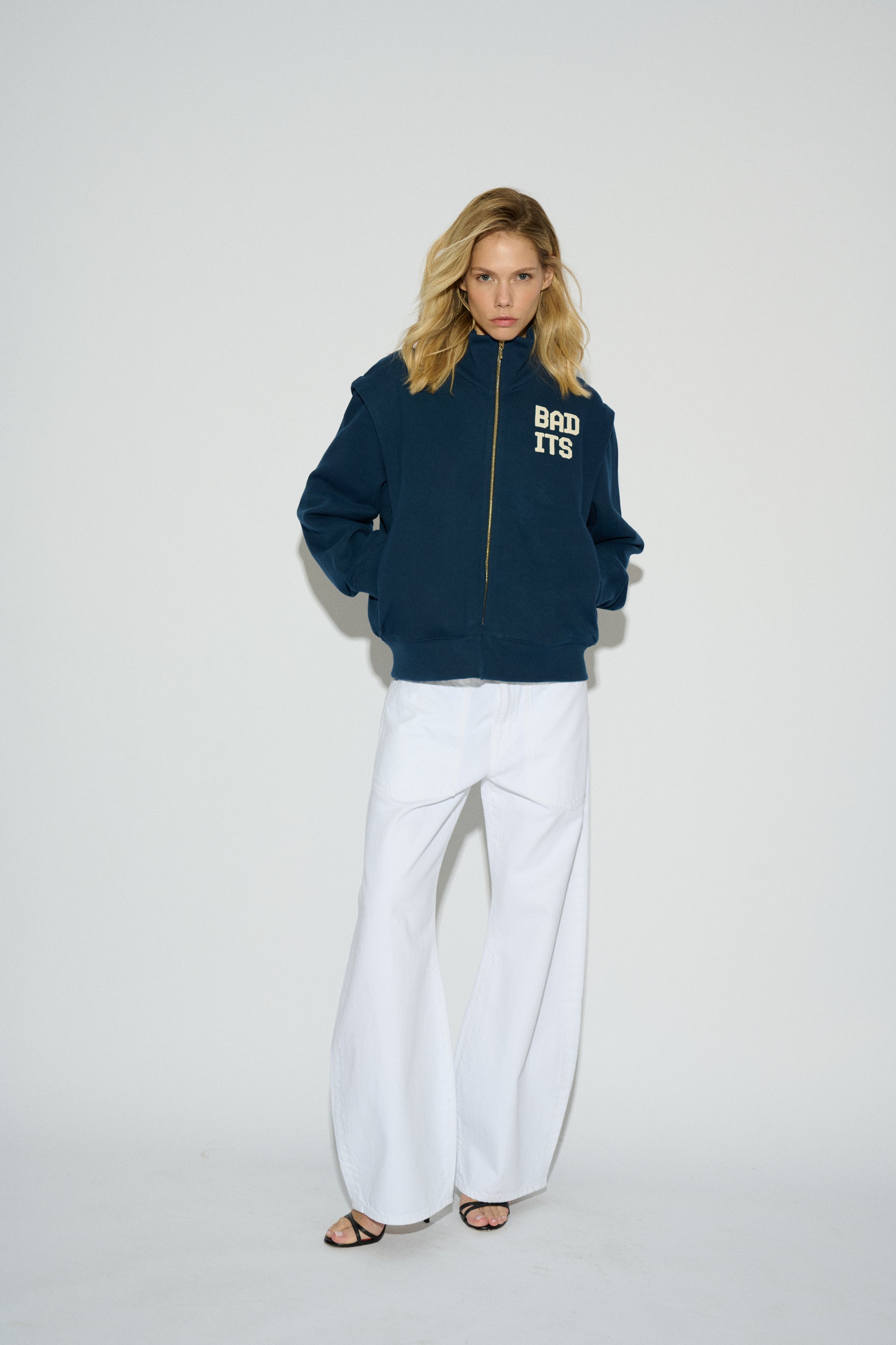 NAVY ZIP-UP GALA SWEATSHIRT