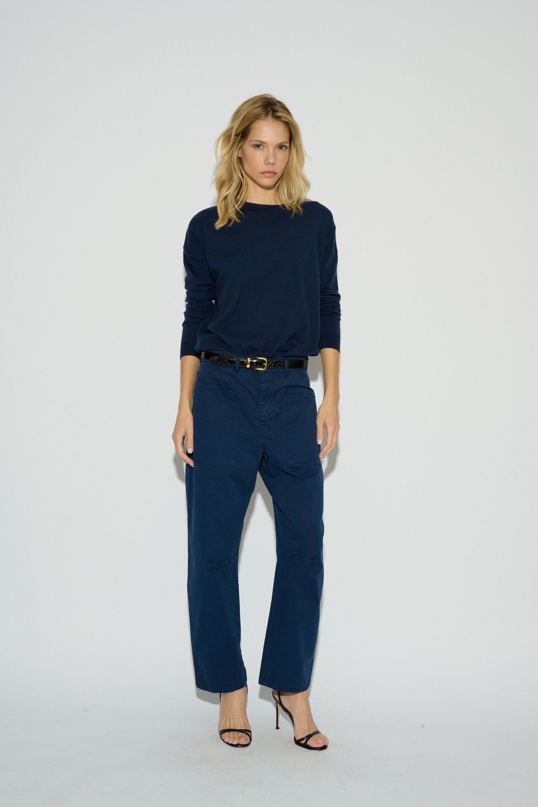 PANTALÓN BRUNA BARREL TIRO MEDIO NAVY