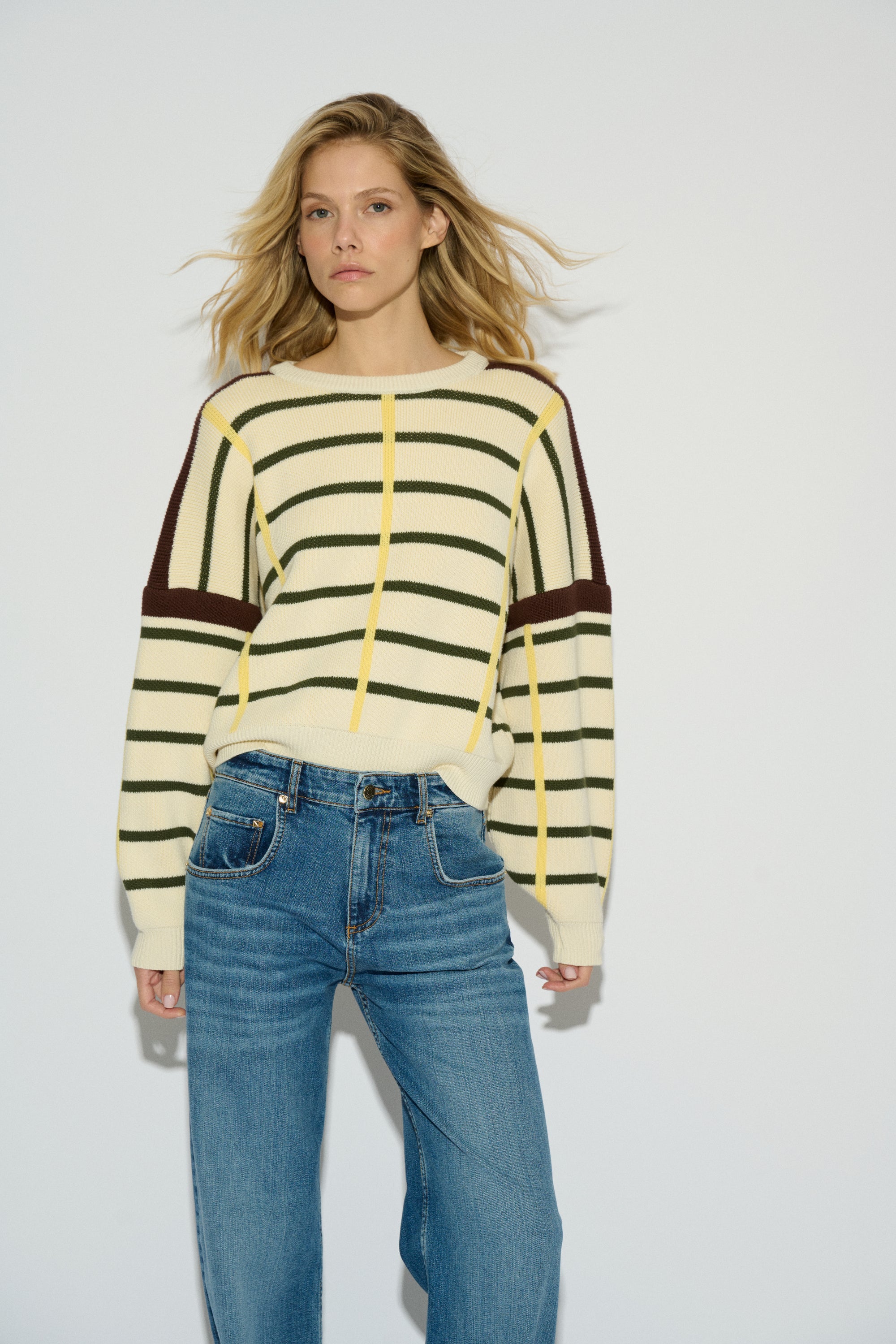 RAFAELA OVERSIZE ROUND NECK JERSEY, RAW