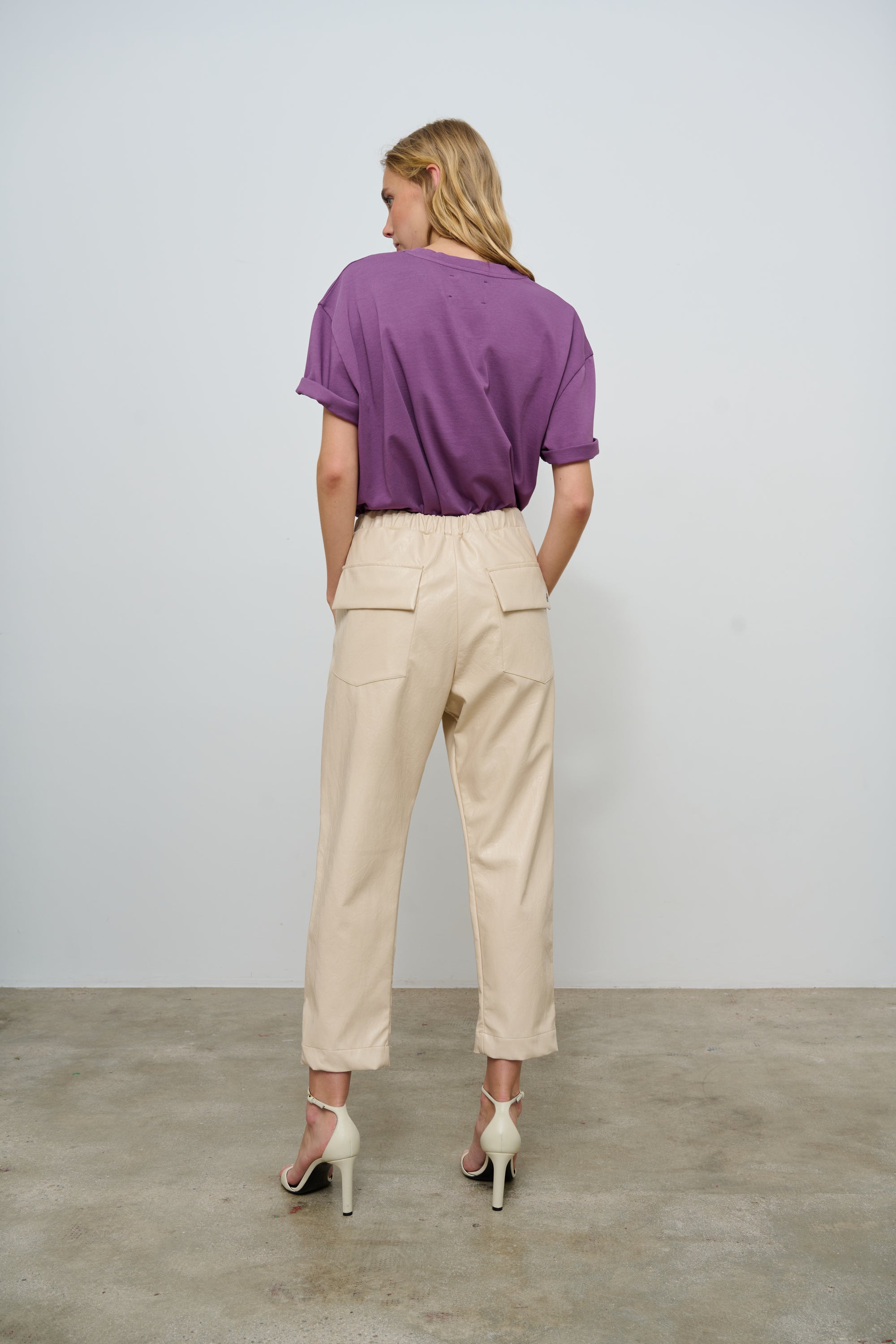 PANTS PAULA LEATHER ECRU