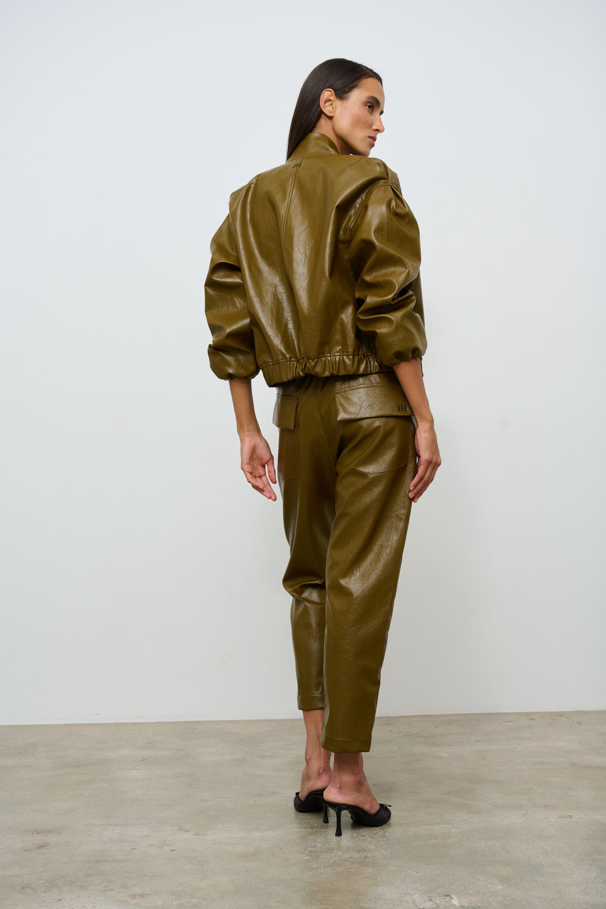 PANTS PAULA SS KHAKI LEATHER