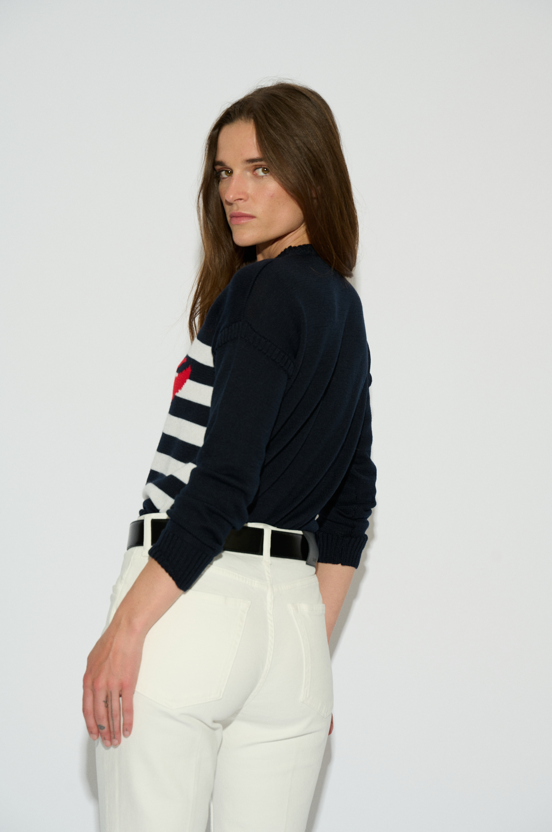 NAVY ROUND NECK SUN JERSEY