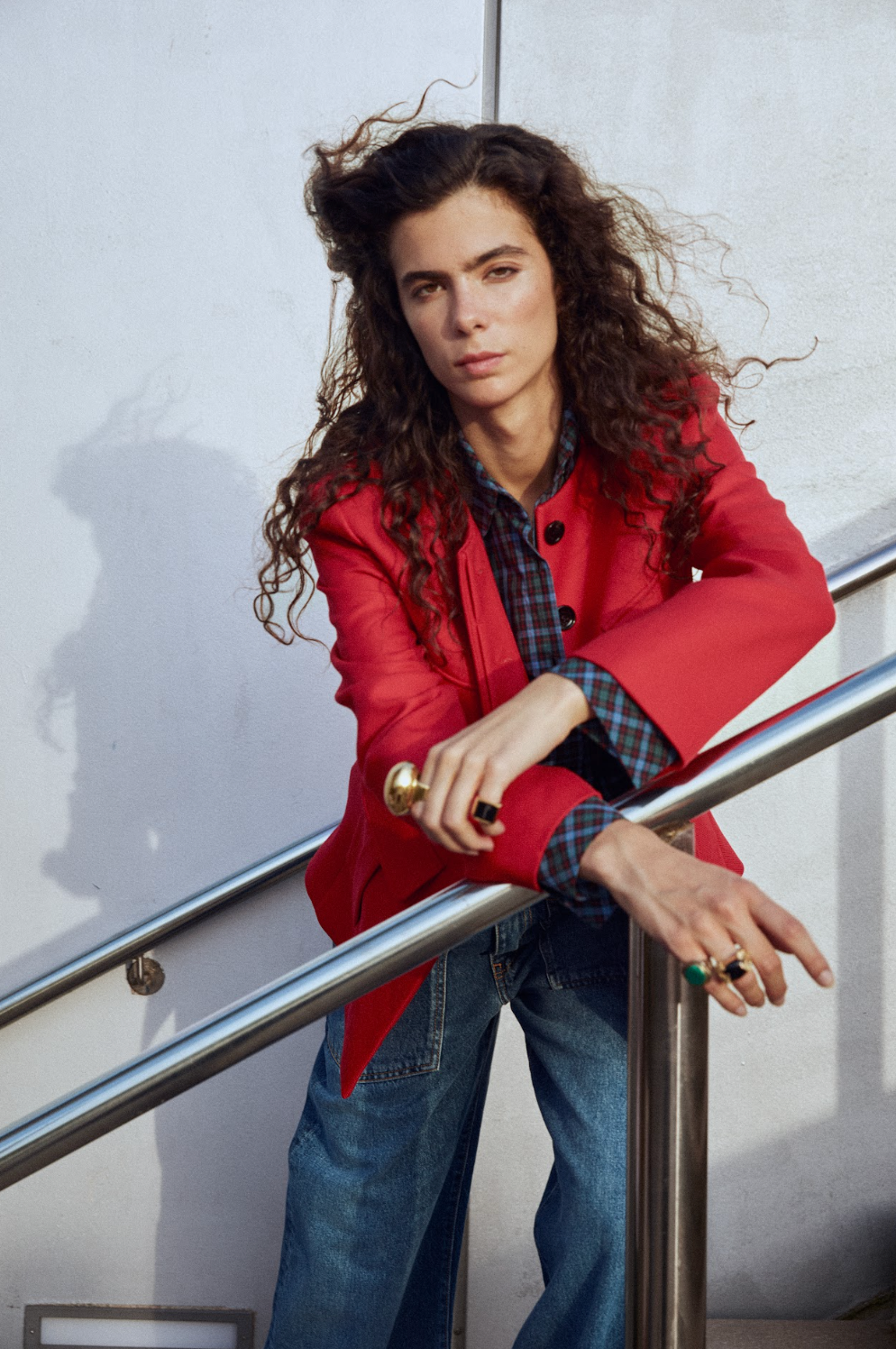 VESTE BELLA POCHES ROUGE