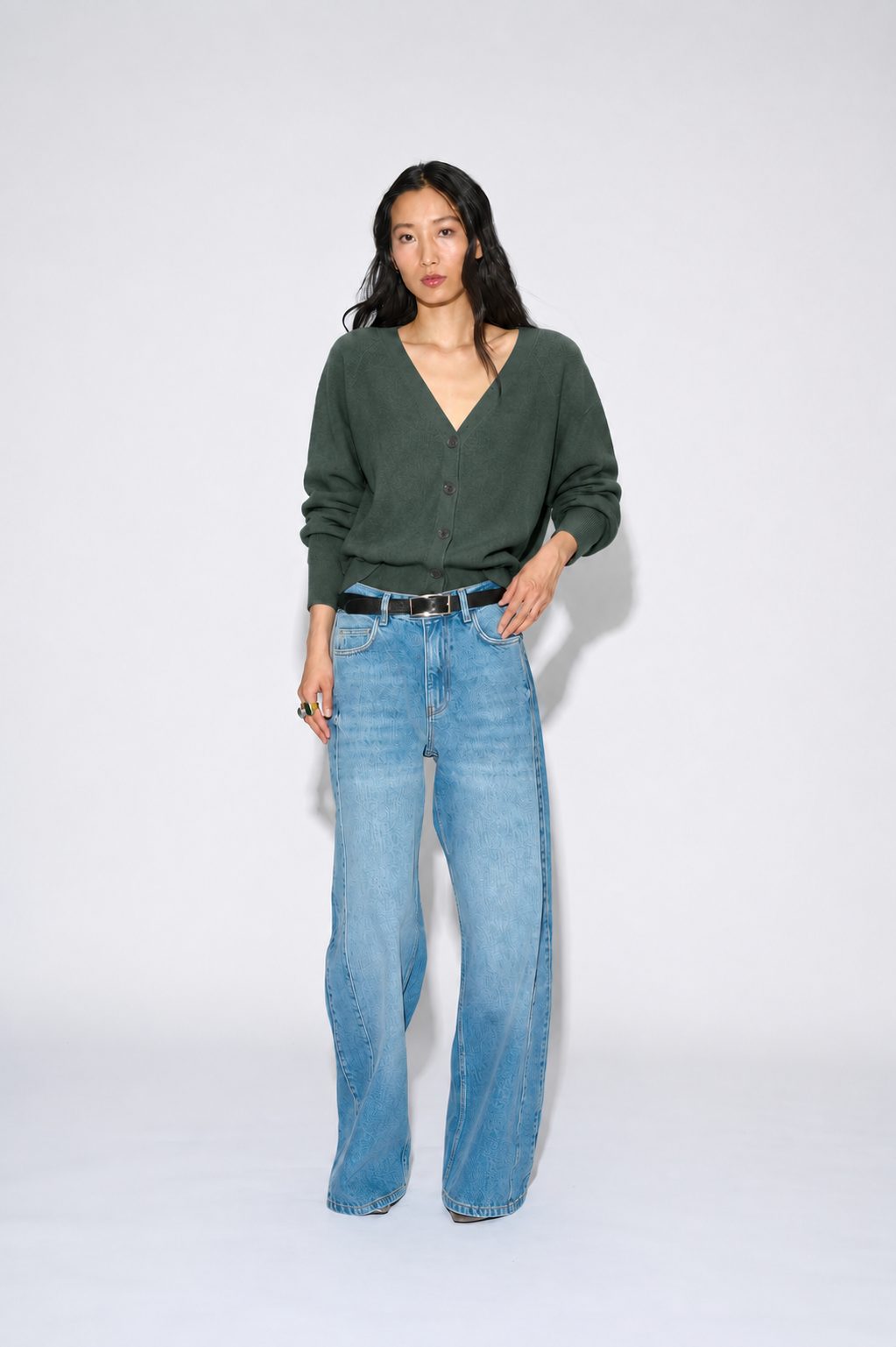 CARDIGAN AMBAR LAINE ET CACHEMIRE VERT