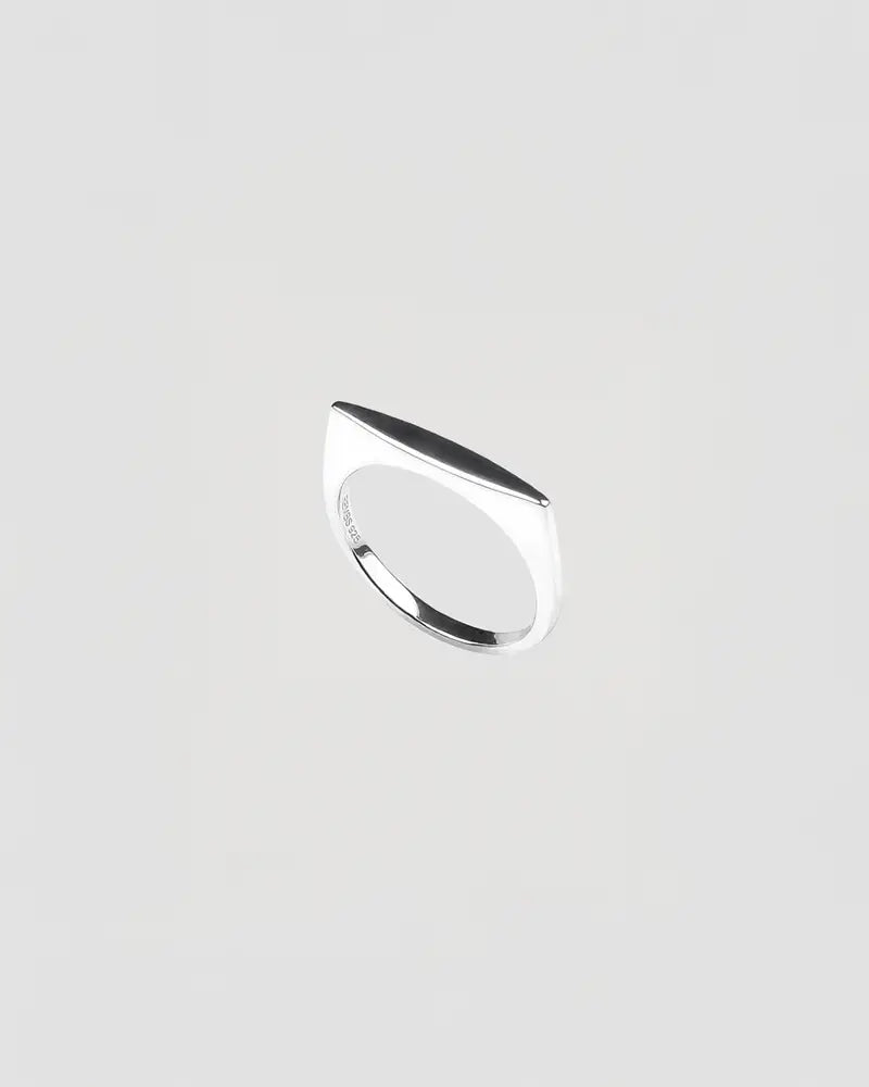 Slim signet ring silver