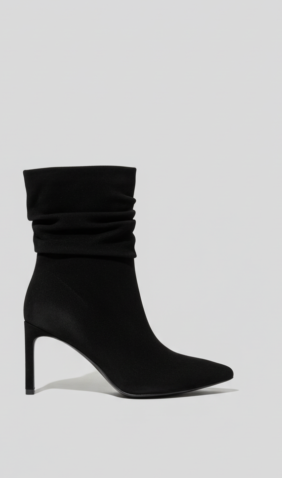 ZAHA BLACK KID SUEDE BOOTS