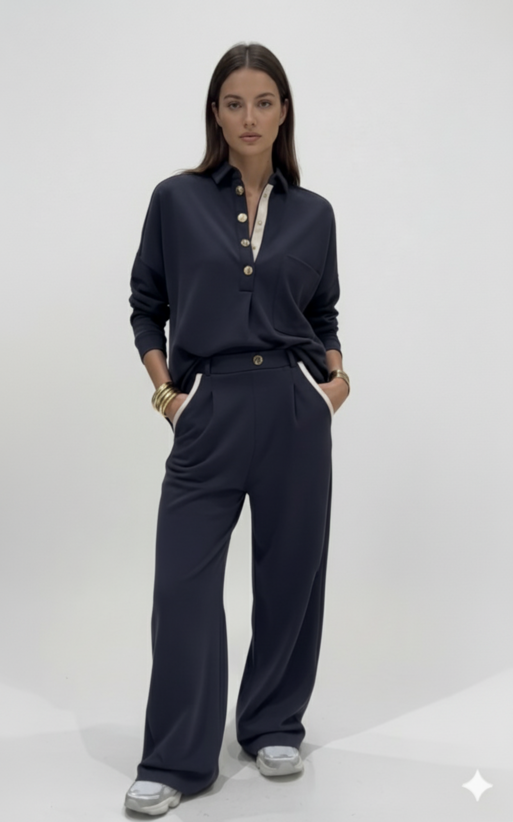 Look deluxe navy tracksuit