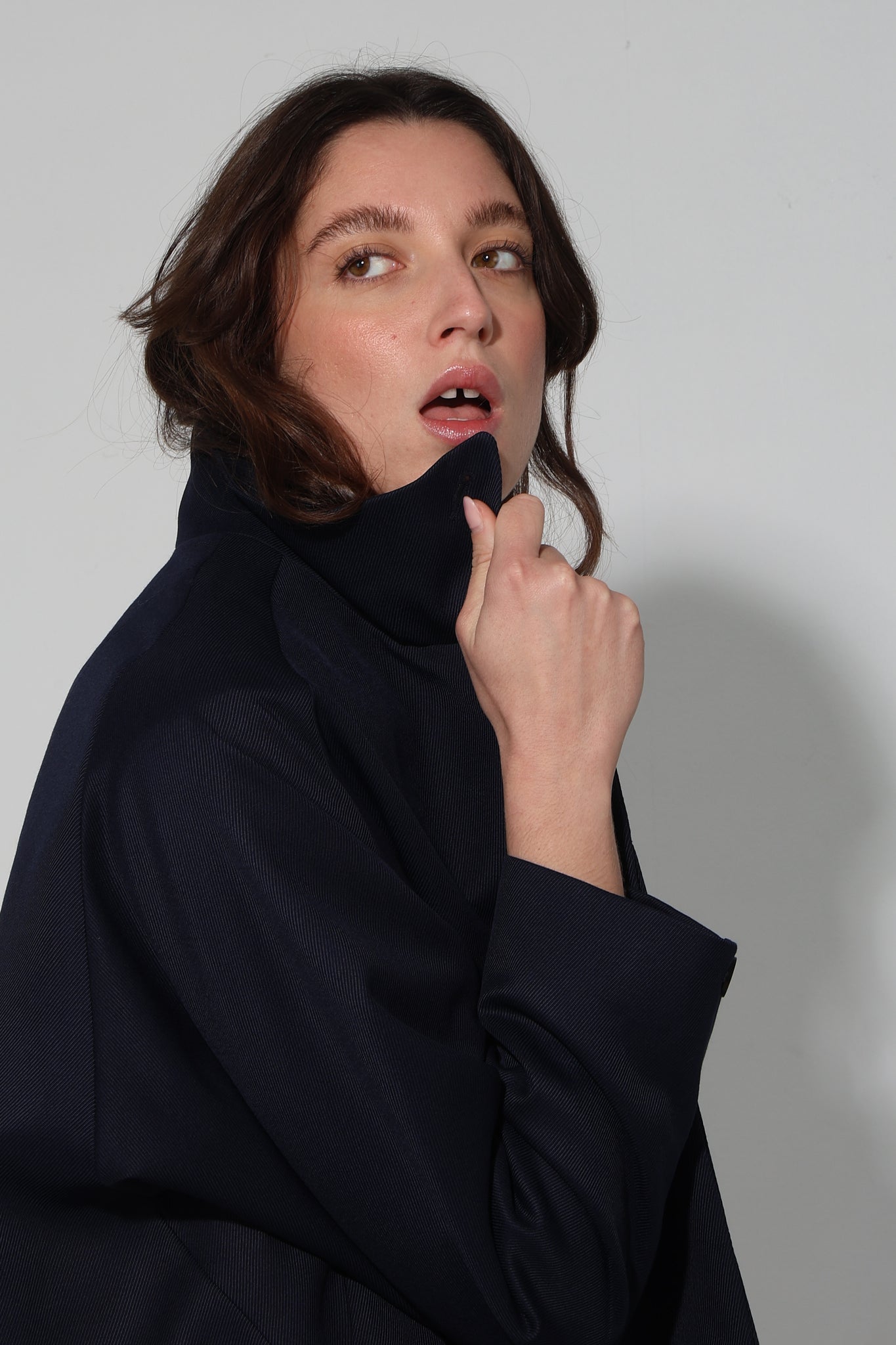 DENMARK OVERSIZE NAVY TRENCH COAT