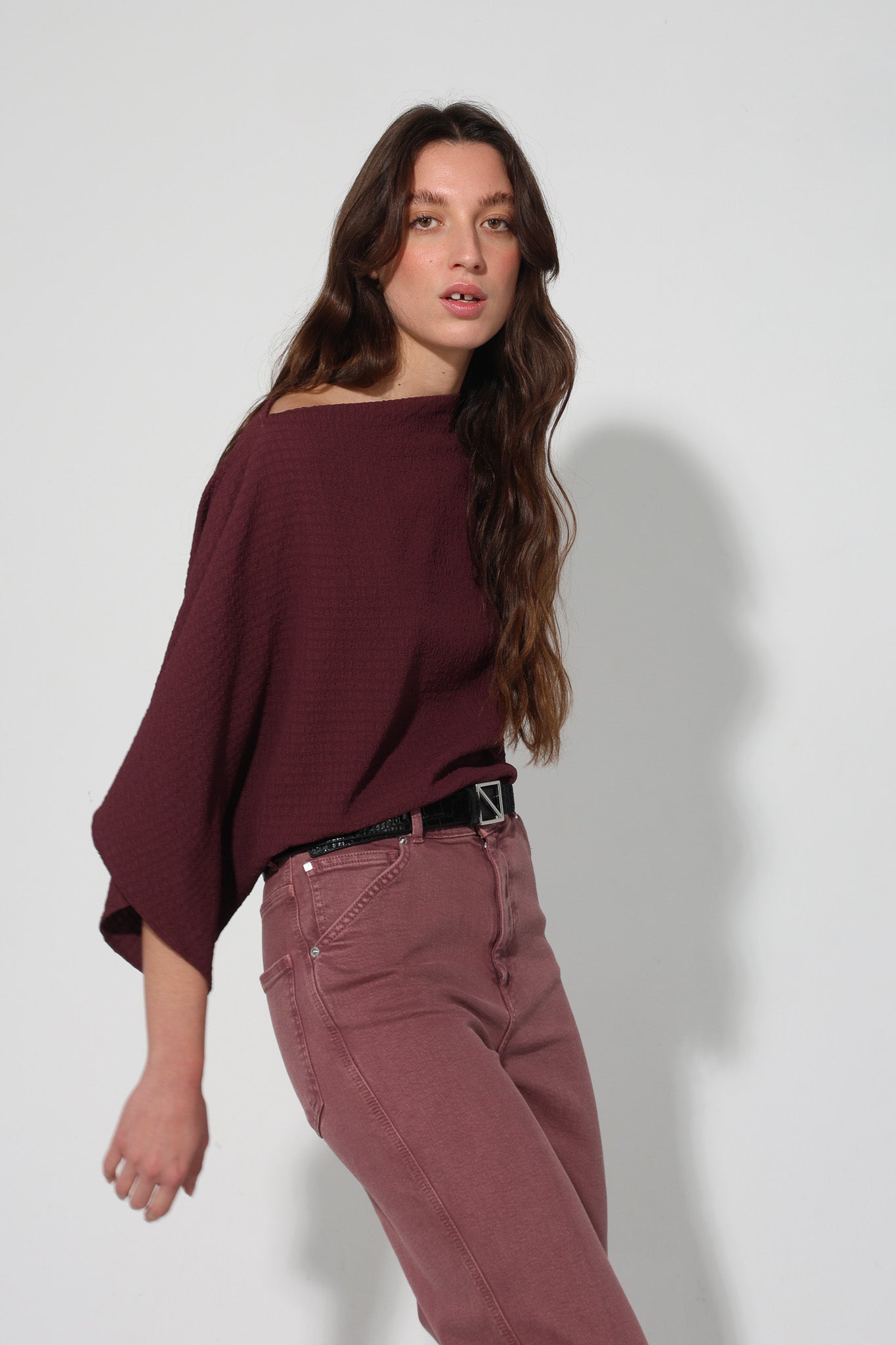 TOP CALIPSO SEERSUCKER BURGUNDY
