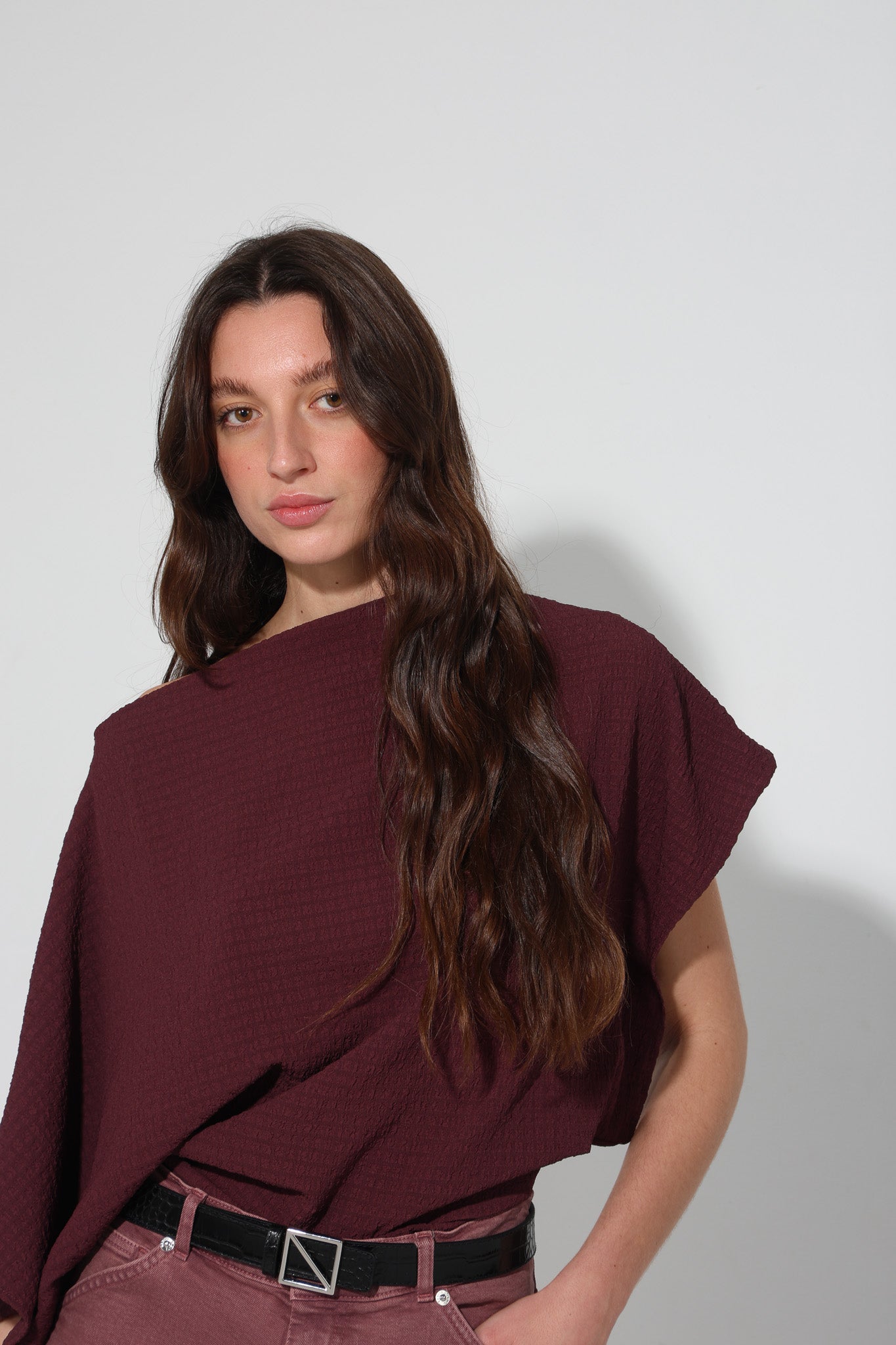 TOP CALIPSO SEERSUCKER BURGUNDY