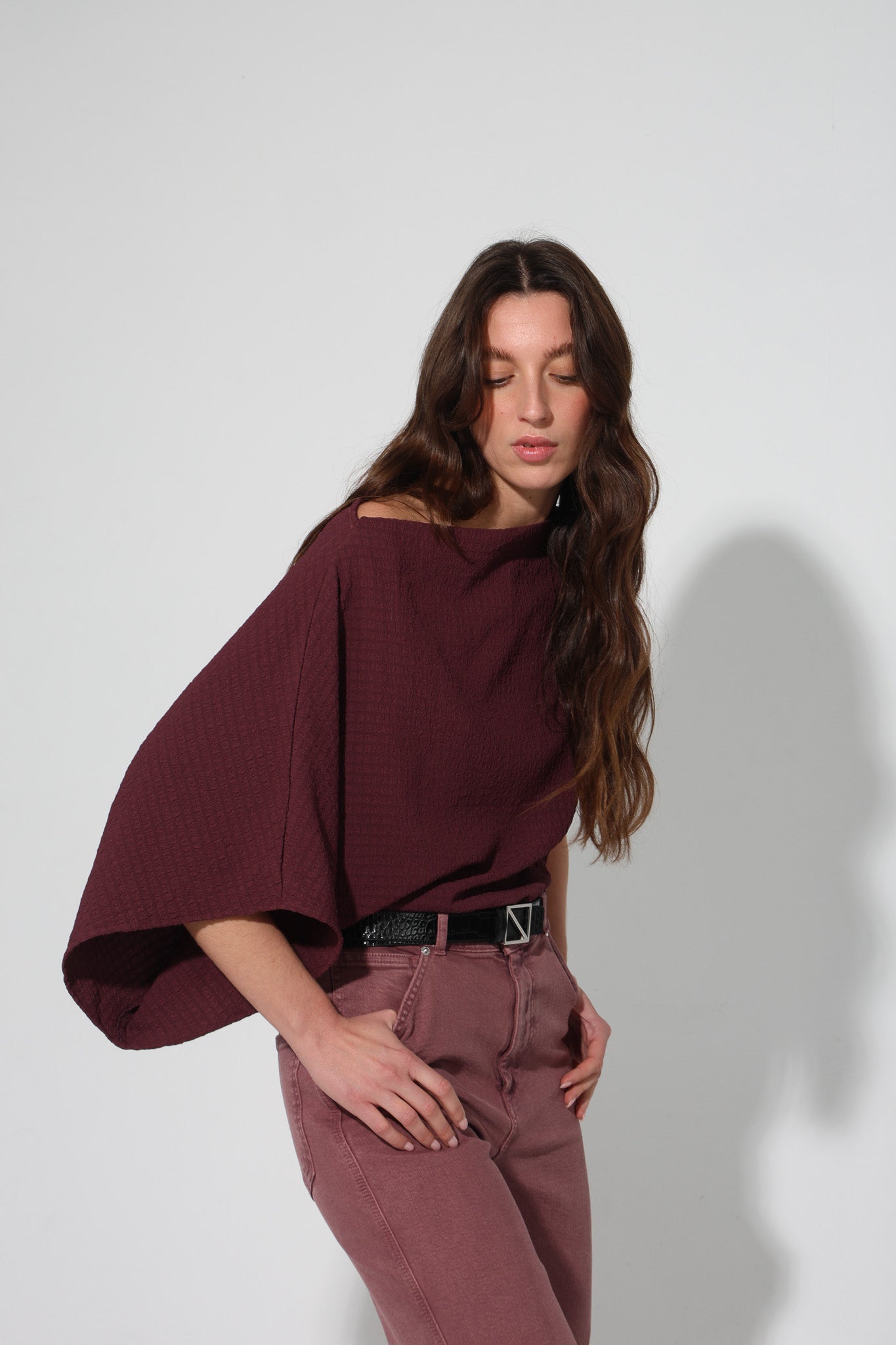 TOP CALIPSO SEERSUCKER BURGUNDY