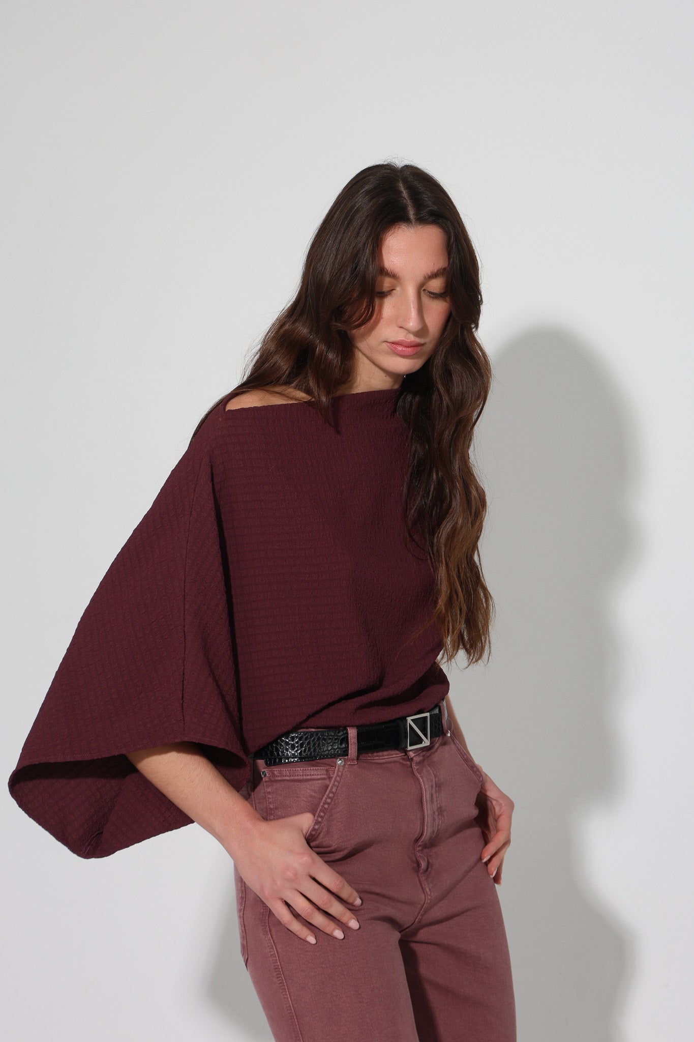 TOP CALIPSO SEERSUCKER BURGUNDY