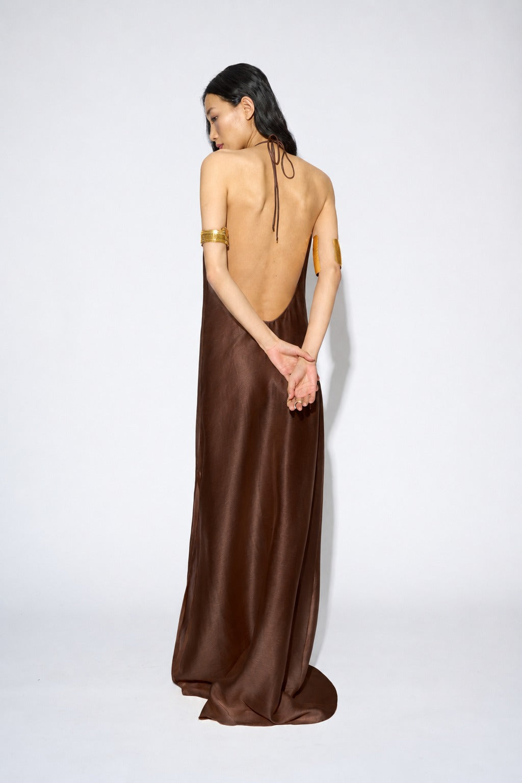 VESTIDO LARGO BRIDGE MARRÓN L.M X BADITS