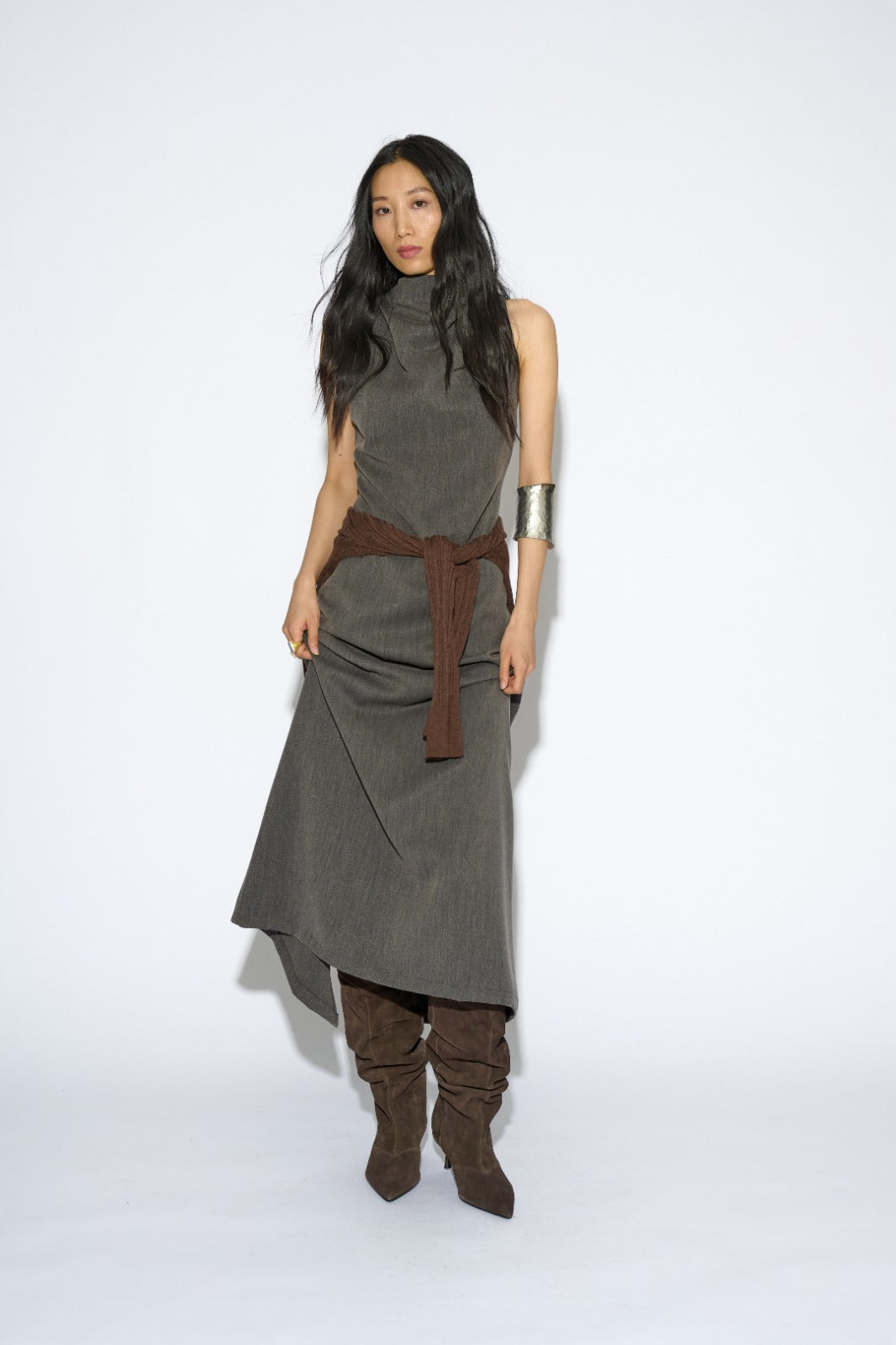 VESTIDO NINA SIN MANGAS GRIS