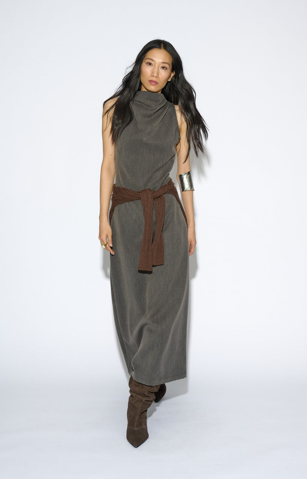 VESTIDO NINA SIN MANGAS GRIS