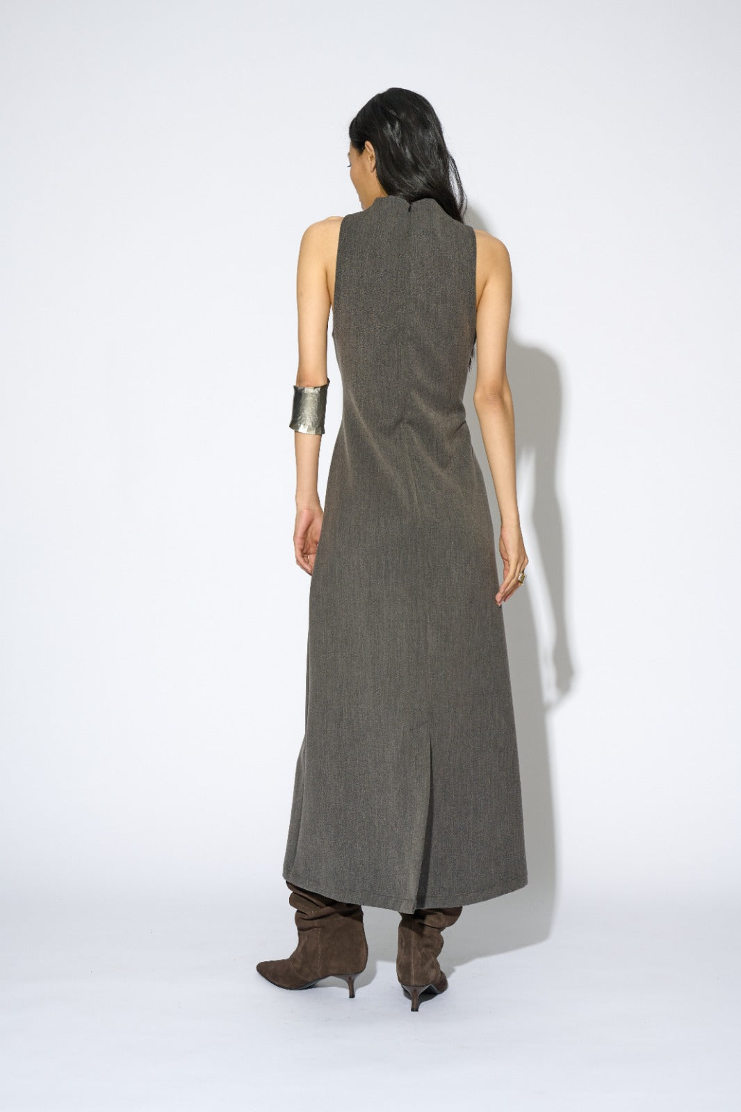 VESTIDO NINA SIN MANGAS GRIS