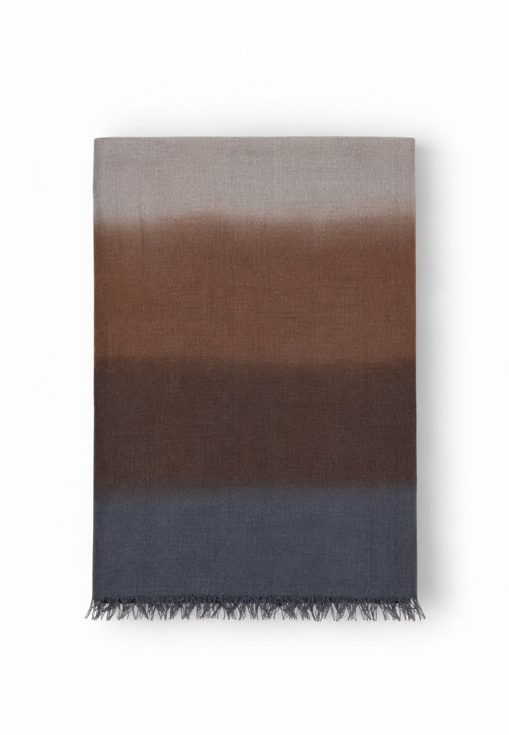 FOULARD SOUFFLE DEGRADADO GRIS Y MARRÓN