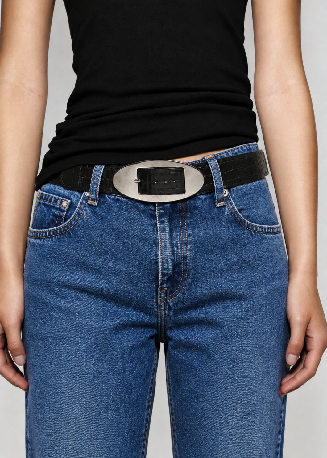 ARIZONA BLACK CROCODILE BELT