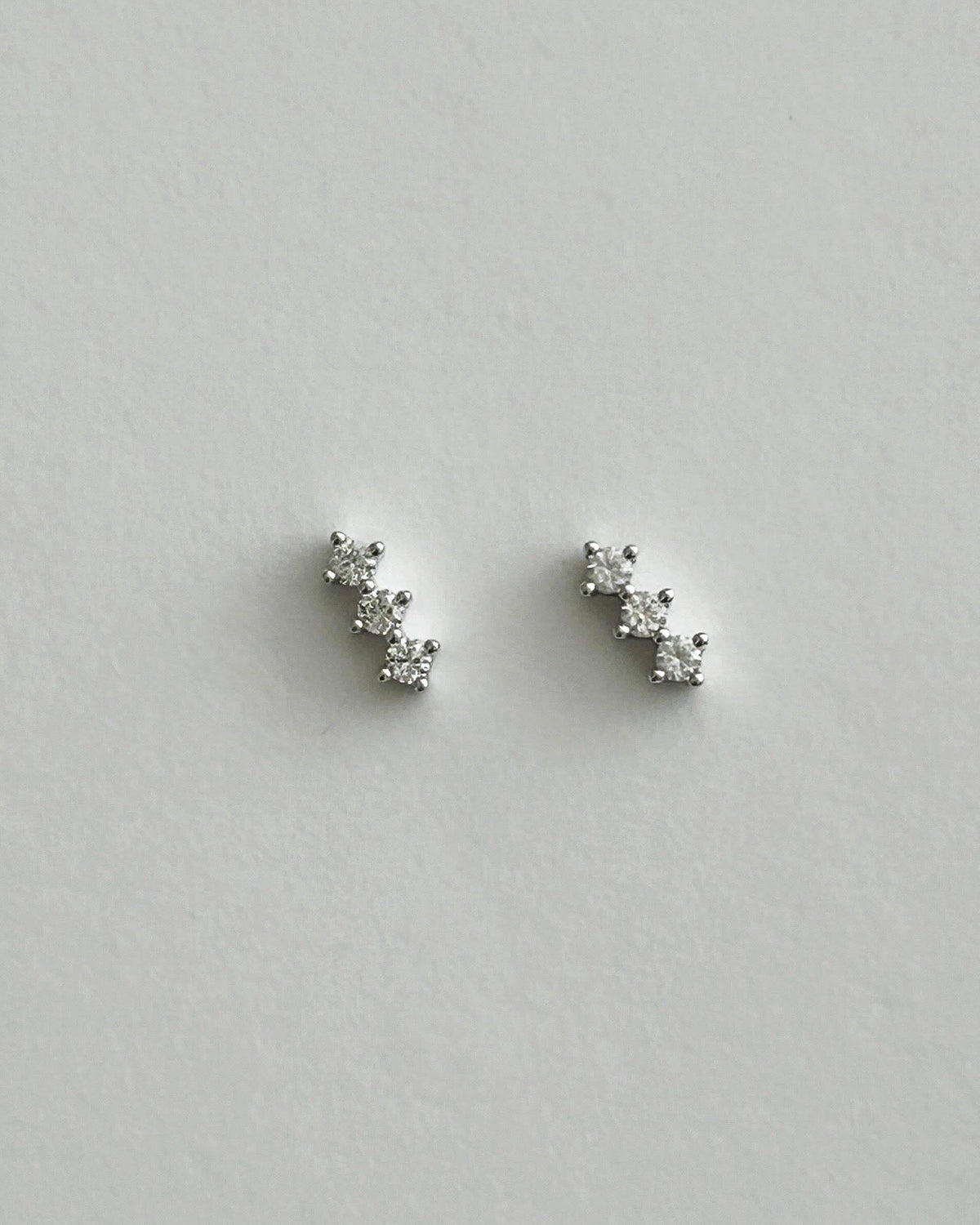 Earrings white topaz cluster stud