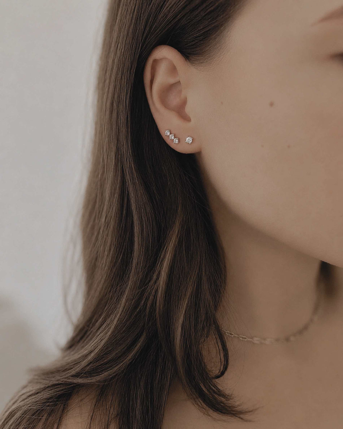 Earrings white topaz cluster stud