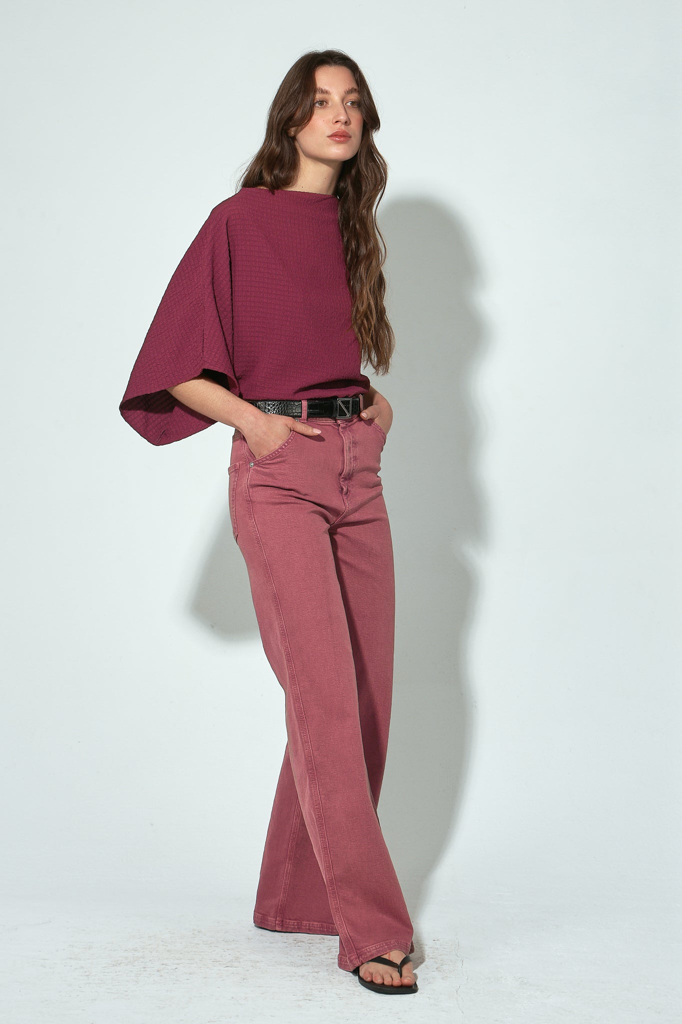 TOP CALIPSO SEERSUCKER BURDEOS