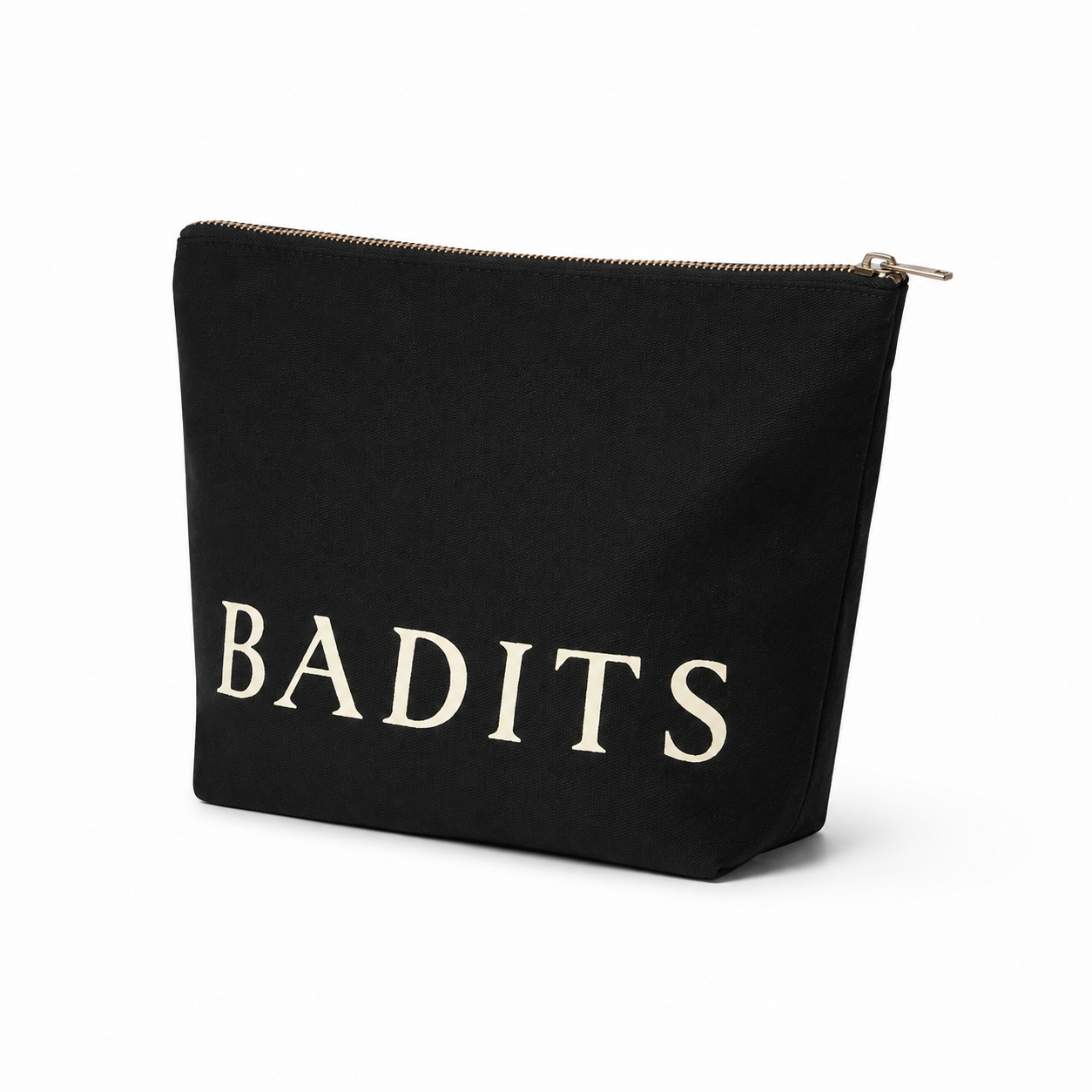 BADITS BLACK COTTON TOILETRY BAG