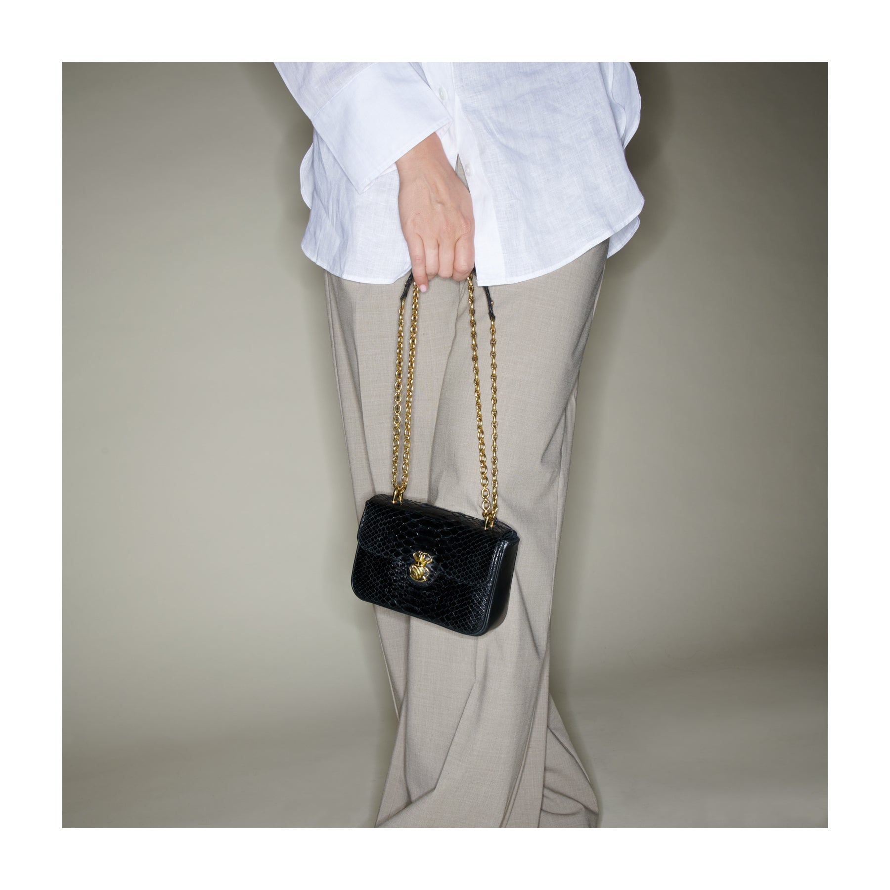 Bolso Mini Ava Python negro