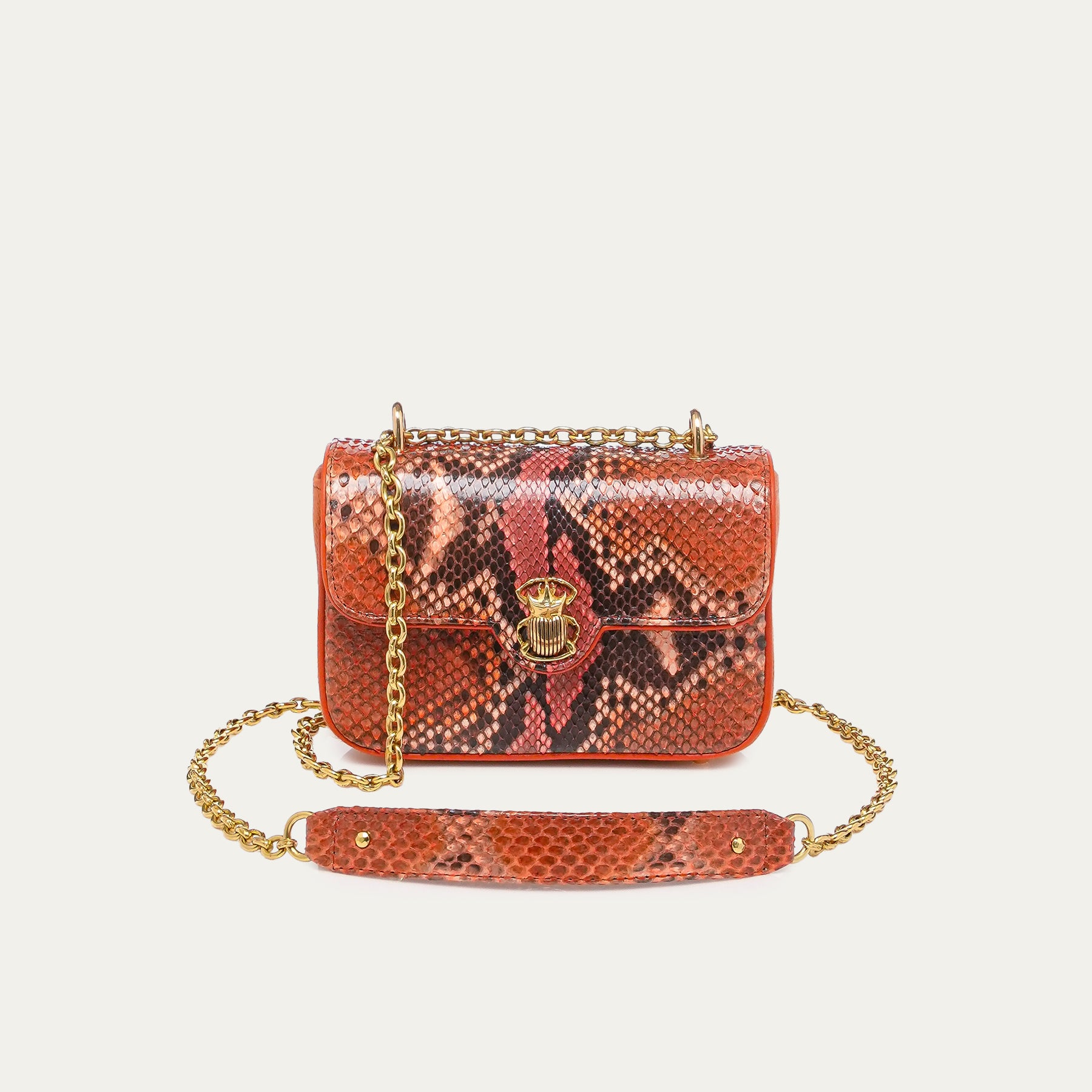 Bolso Mini Ava Python Terracota
