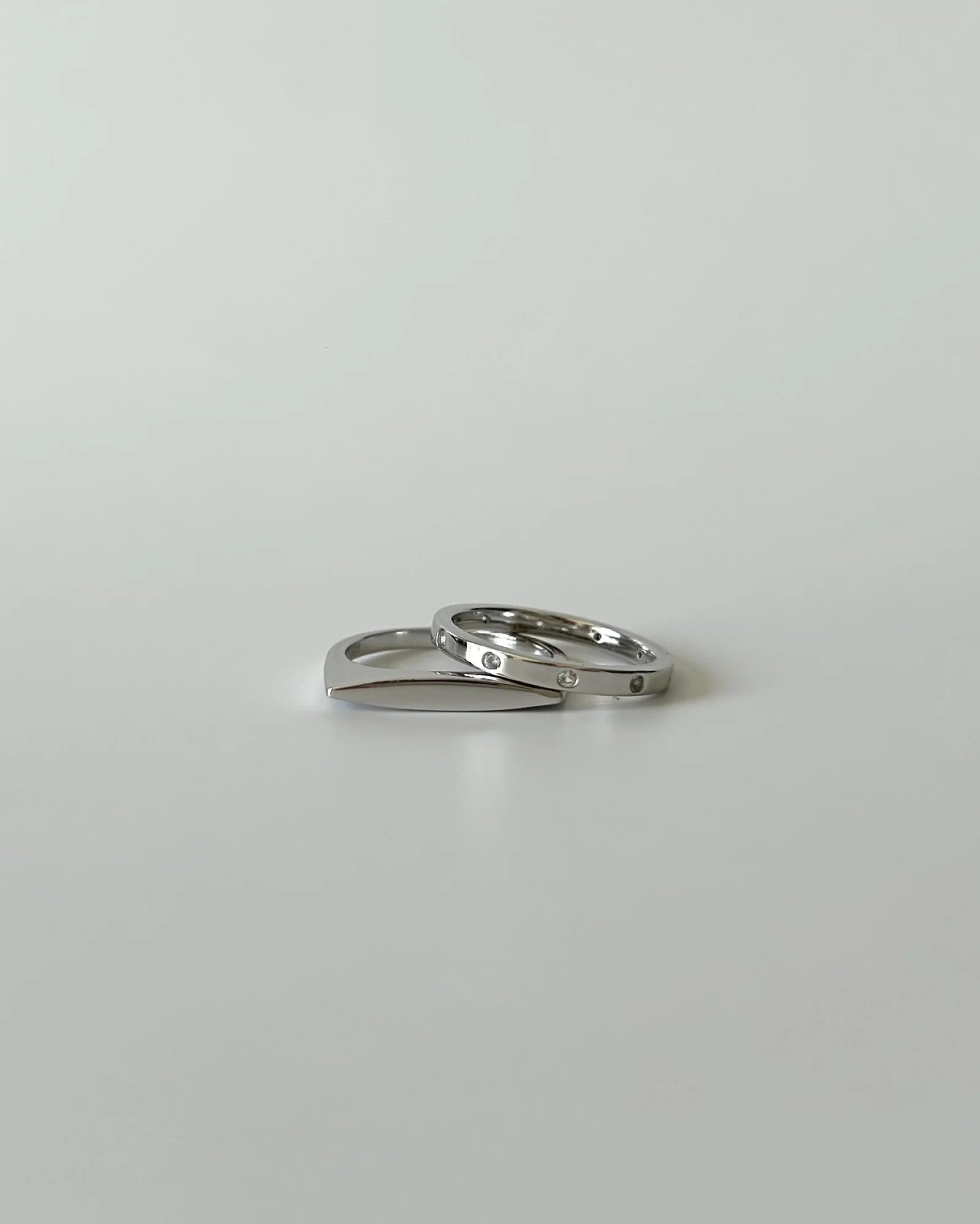 Slim silver signet ring